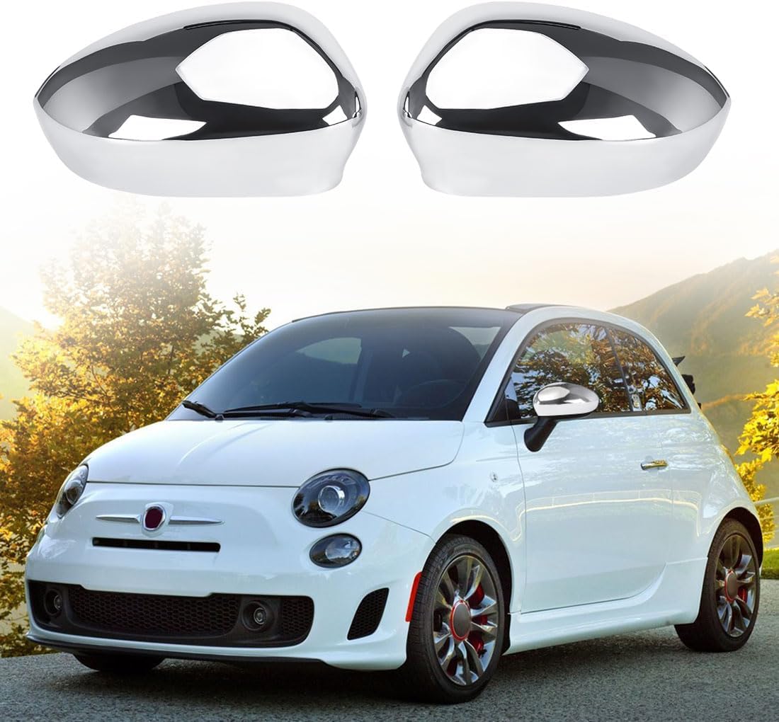 1 Paar Auto Rückspiegel Abdeckung Ersatz für Fiat 500 2007-2023, Aussenspiegel Spiegelkappen Seitens - Image 6