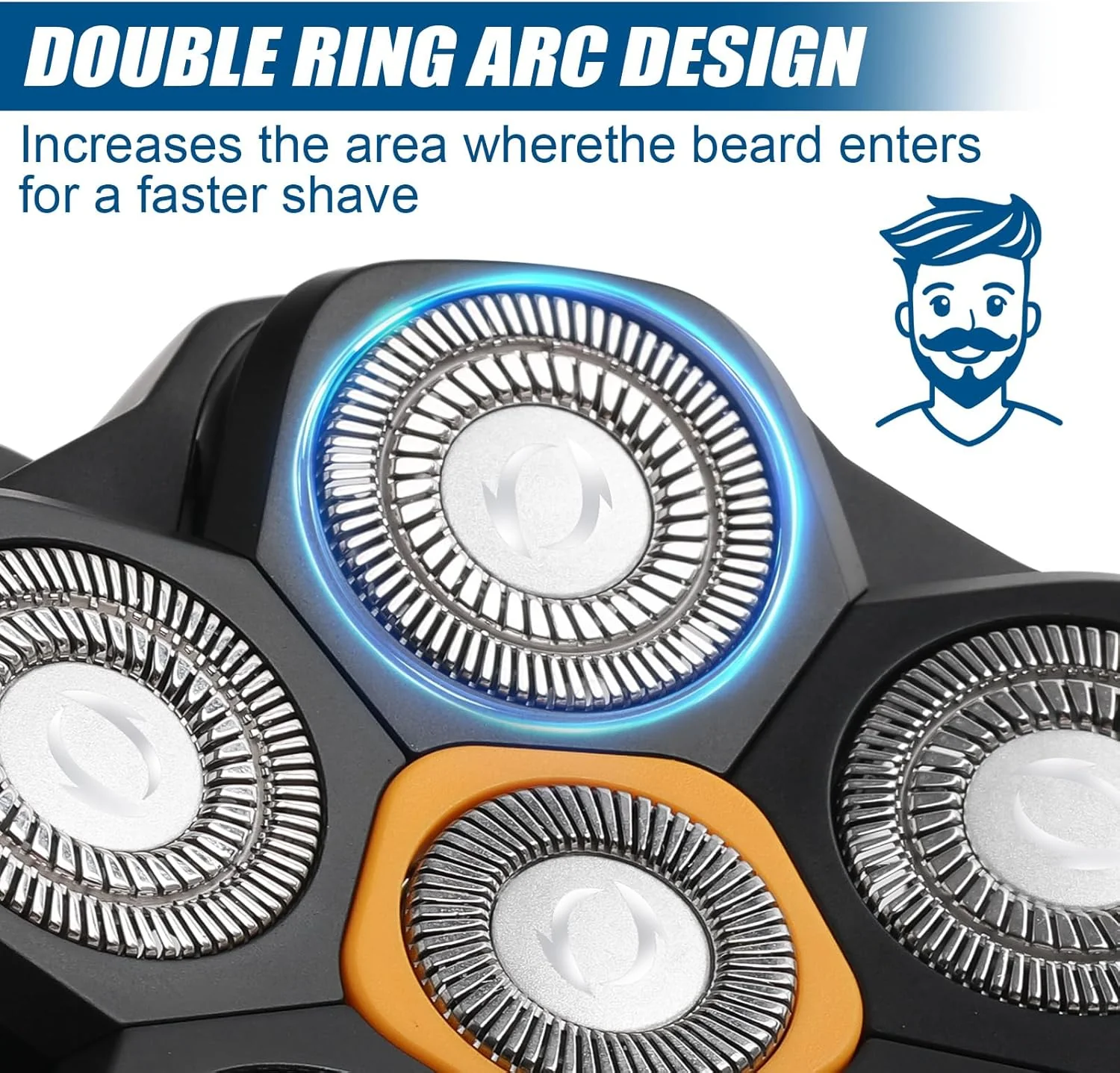 1 Stück 6 Blade Head Shaver Ersatzköpfe kompatibel mit DOAO JoyKoi Solimpia Singphere AEXIRI Head Sh - Image 6