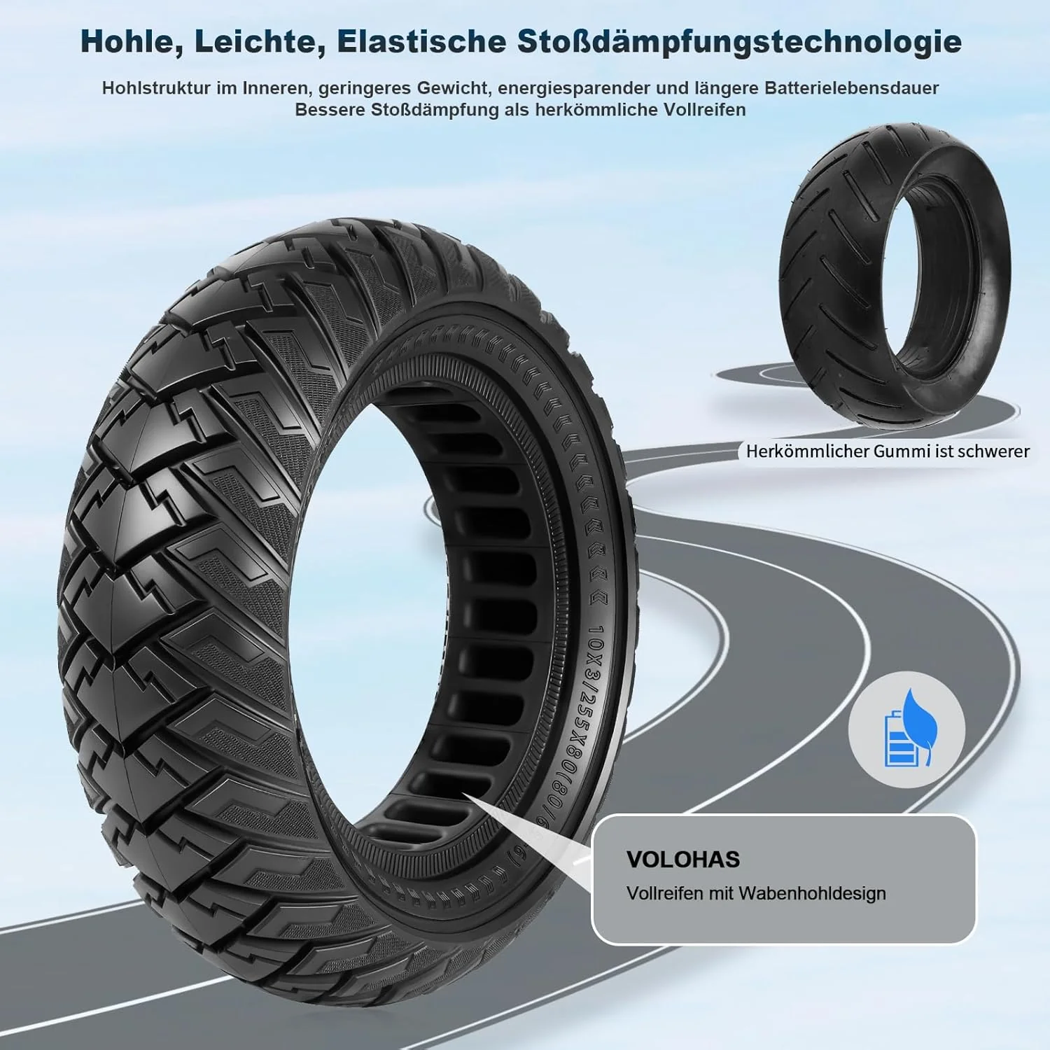 10×3 Vollgummireifen 255X80(80/65-6) Solide Reifen für Kukirin G3 Pro/Kukirin G2 Max/Joyor y8-s/Joyo - Image 6