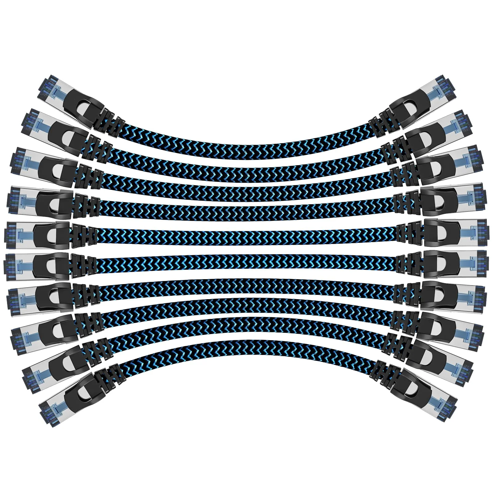 10 Stück 10x 0,25m LAN Kabel Netzwerkkabel CAT8 Ethernet Kabel, RJ45 Patchkabel 40Gbps 2000Mhz/s Gig
