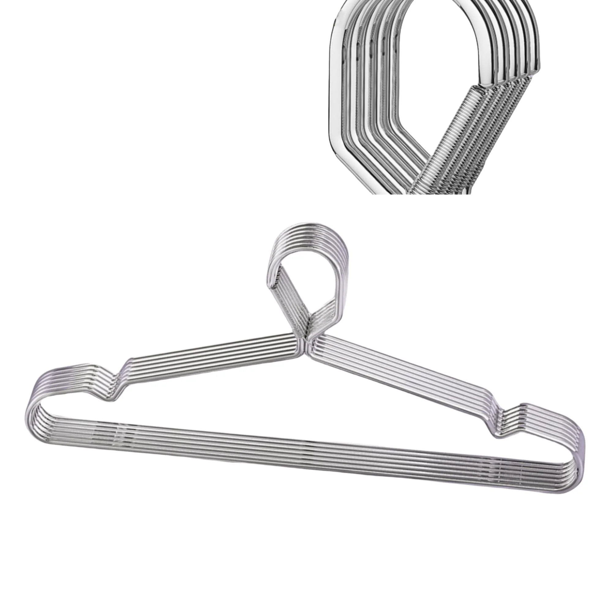 10 Stück 41,9 cm Drahtbügel, 4 mm, abschliessbare Kleiderbügel, Edelstahl, schmal, dünn, strapazierf
