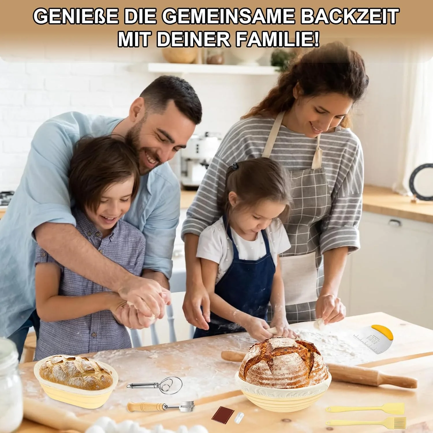 10 Stück Gärkorb Brot Set, Gärkörbchen zum Brotbacken, 23cm Rund & 25cm Oval Brotkörbchen aus Siliko - Image 7