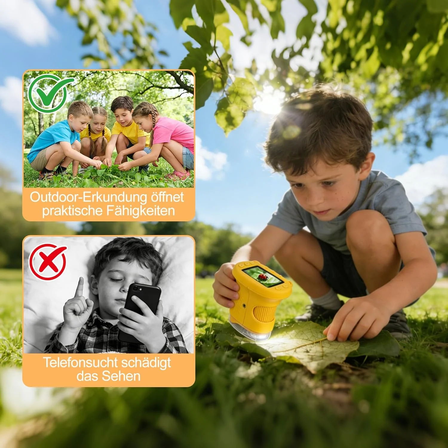 1000x Handheld Digitales Mikroskop für Kinder, Kinder Mikroskop mit 2,0'' IPS Bildschirm, Tragbares - Image 6