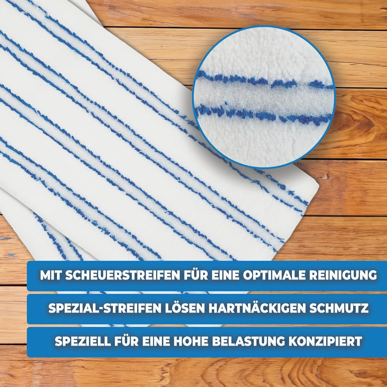 100x Microfaser Wischbezüge mit Abrasiv-Streifen – Profi Ersatz-Bezüge für 40 cm Mopphalter – Wischm - Image 2