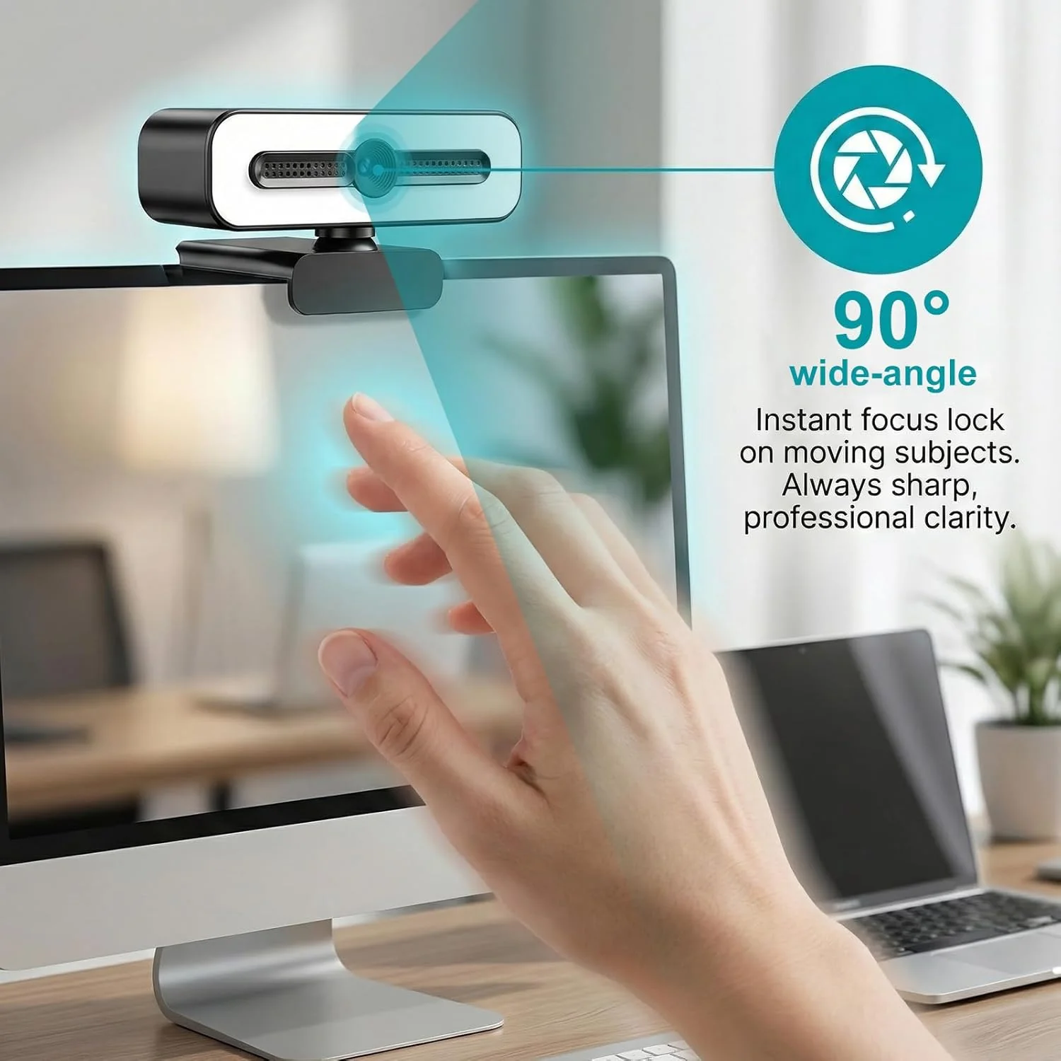 1080P USB Webcam: 90° Weitwinkel Full HD Webcam mit Mikrofon für Videoanruf und Aufnahme, Web Konfer - Image 6