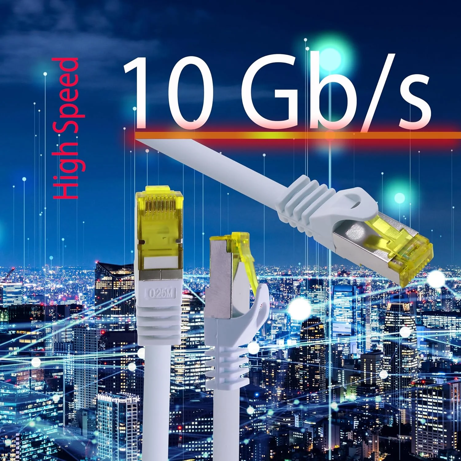 10x 0.25 M - CAT-7 Cat.7 Netzwerk-Kabel, Ethernet, Lan & Patch Kabel RJ-45 SFTP 10GB/s - 10 Farben 1 - Image 2