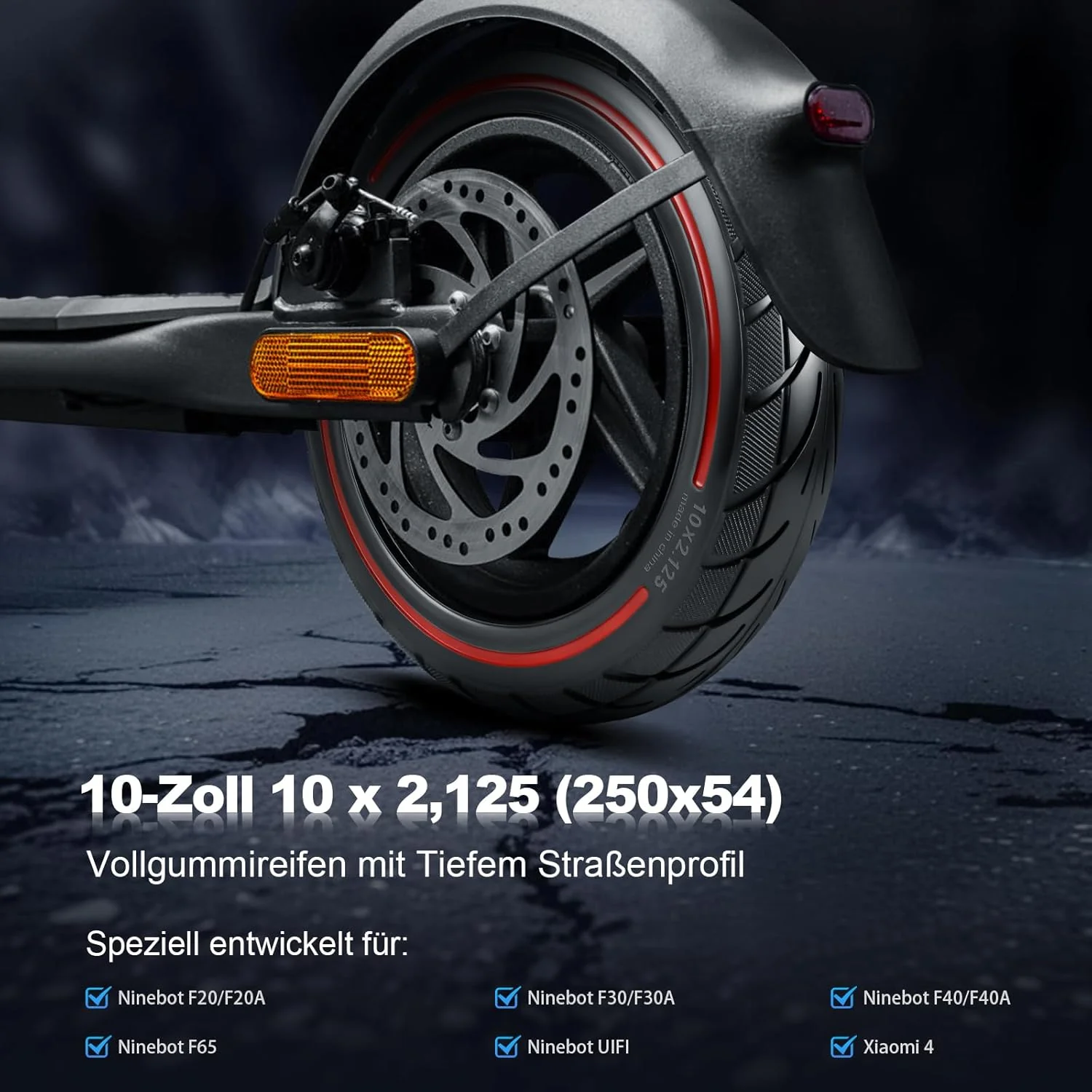 10x2,125 Vollreifen 250x54 Solide Reifen für Xiaomi 4/4Pro(gen1)/4Lite(gen2)/Ninebot F40D2/D38D Elek - Image 2