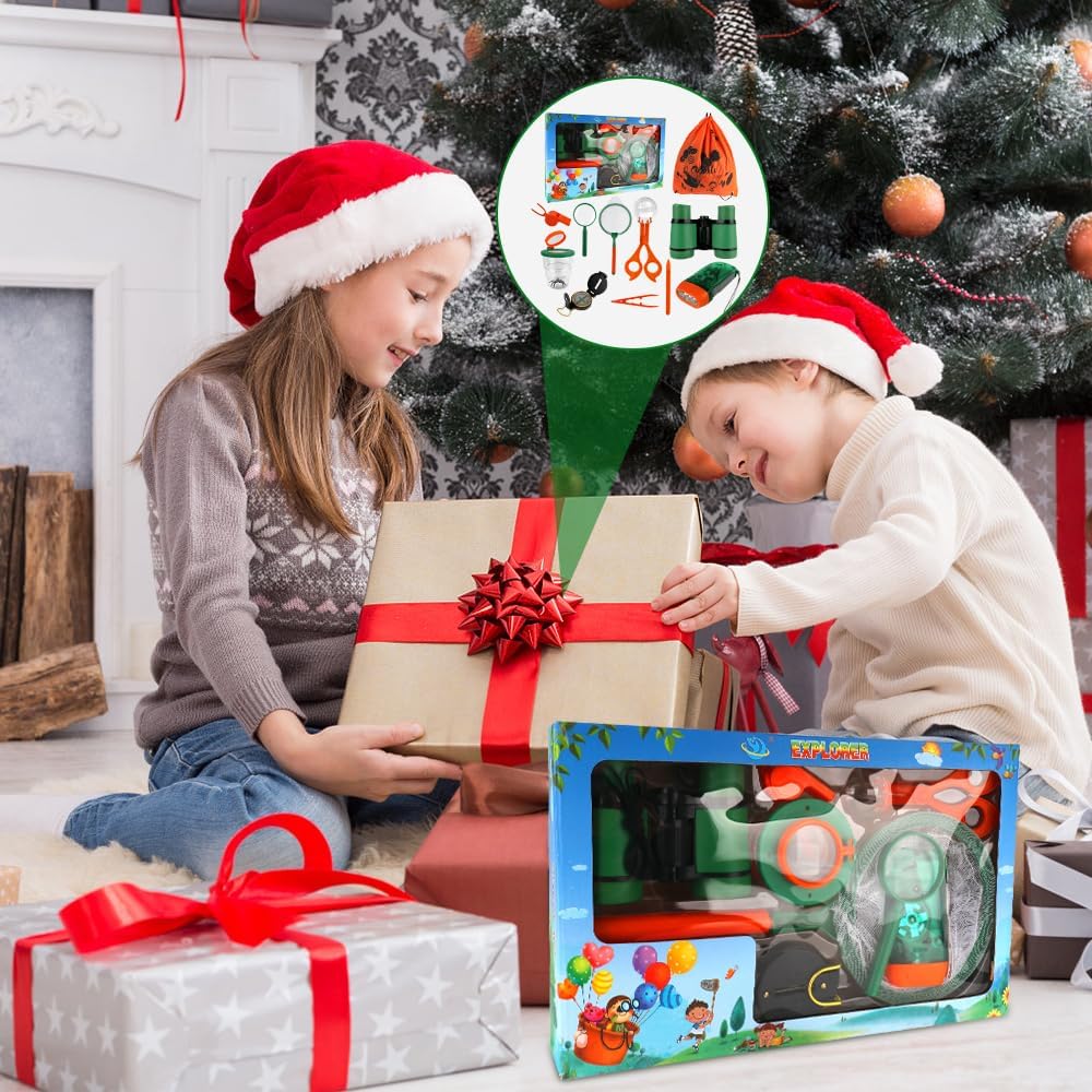 11Pcs Forscherset für Kinder, Entdecker Set für Kinder Mit Fernglas Kinder, Insektenfänger, Kompass, - Image 7