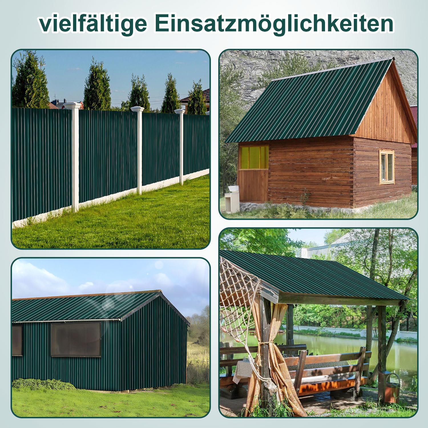 12 Stück Profilblech Trapezblech, 129cm x 46cm, 7 m² Wellplatten Dachplatten, Wetterfest, Rostresist - Image 8