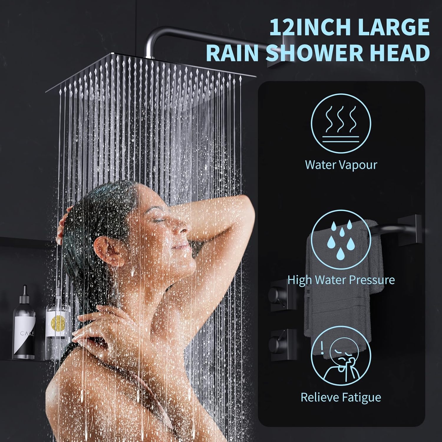 12 Zoll (30cm) Regendusche Duschkopf – Edelstahl, Hochdruck, Ultradünn, 360° Schwenkbar – Grosser Lu - Image 2