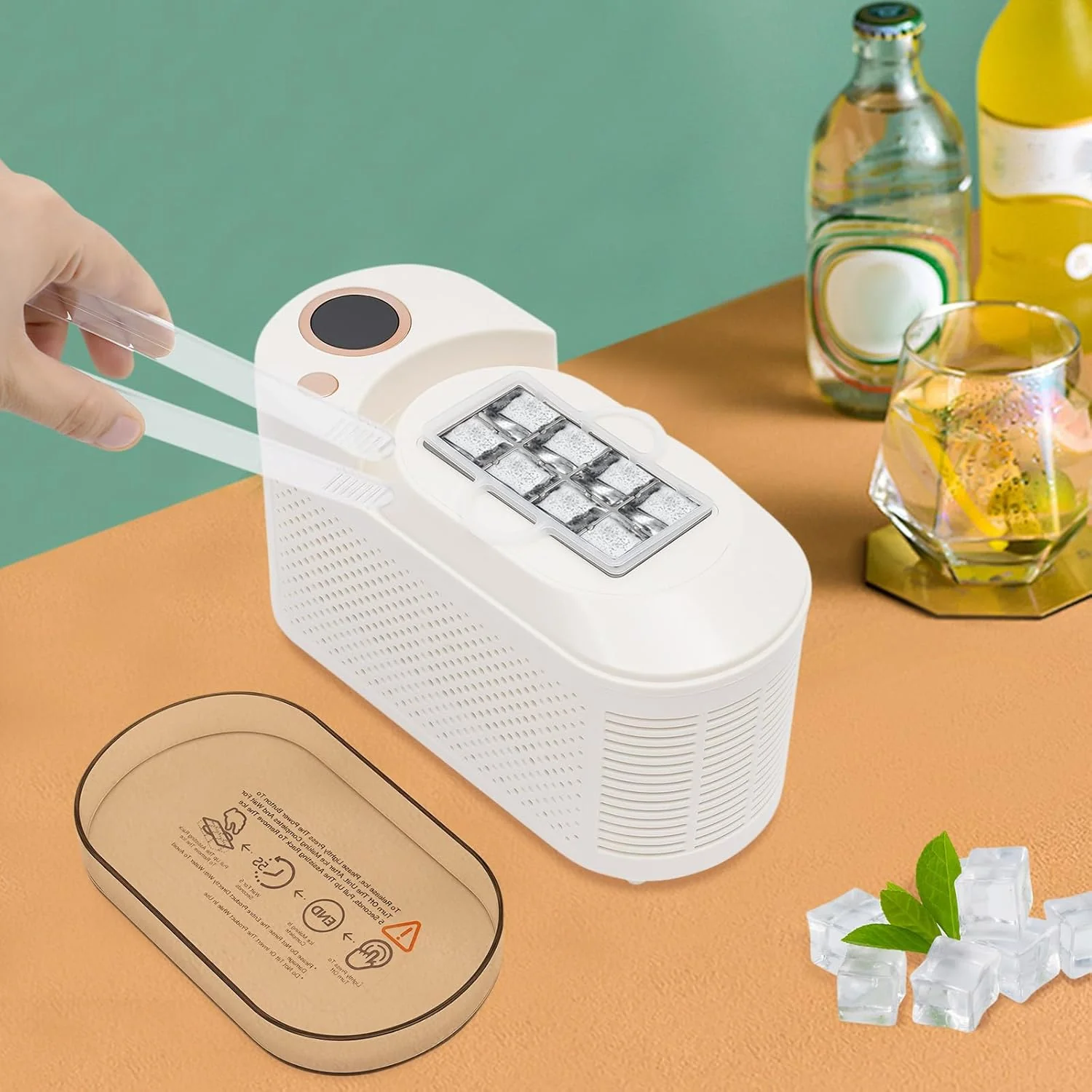 120W Kompakte Eiswürfelmaschine, Tragbarer Eiswürfelbereiter, Mini Eismaschine, 8 Eiswürfel in 10–15 - Image 2