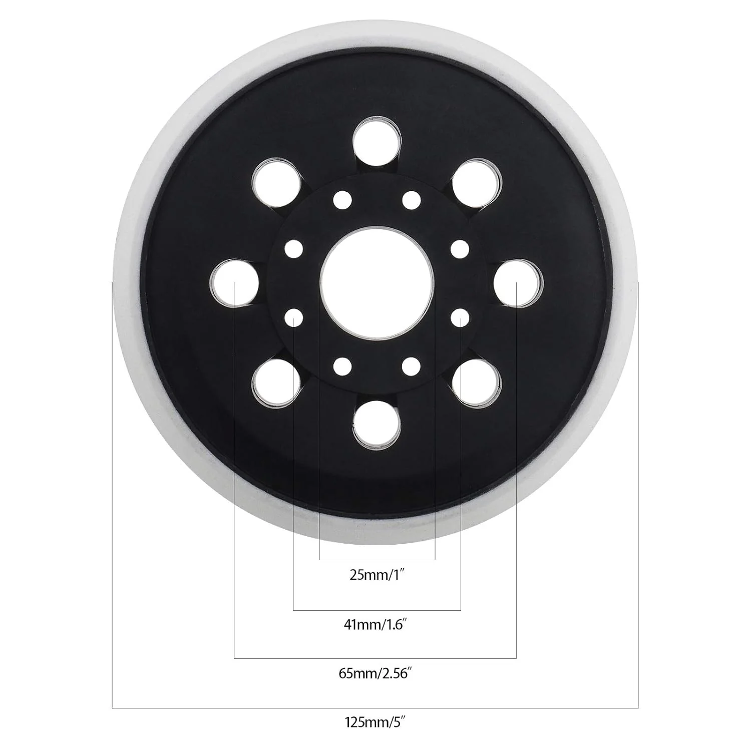 125 mm Klett-Schleifunterlage, Ersatzteil, kompatibel mit Bosch GEX125-1A PEX220 PEX220A Skil 7402 7 - Image 3
