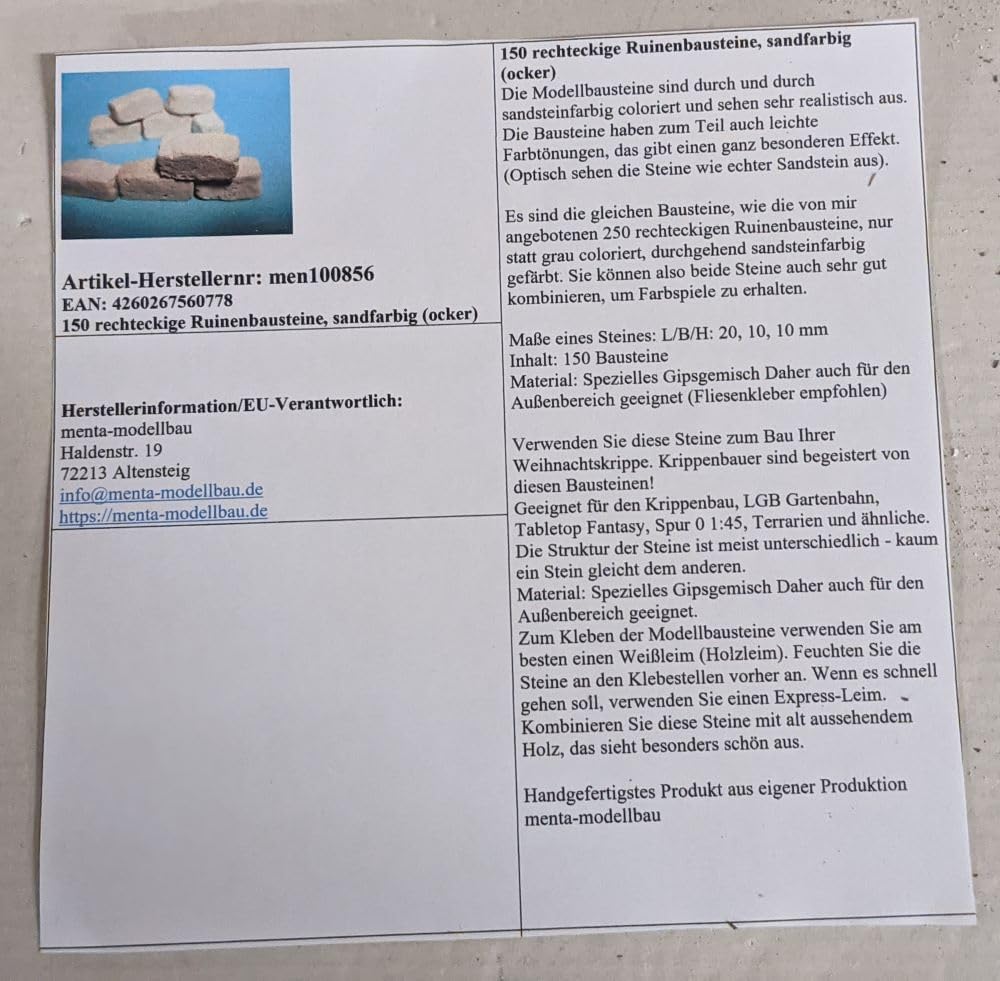 150 rechteckige Ruinenbausteine, sandfarbig (Ocker) - Image 6