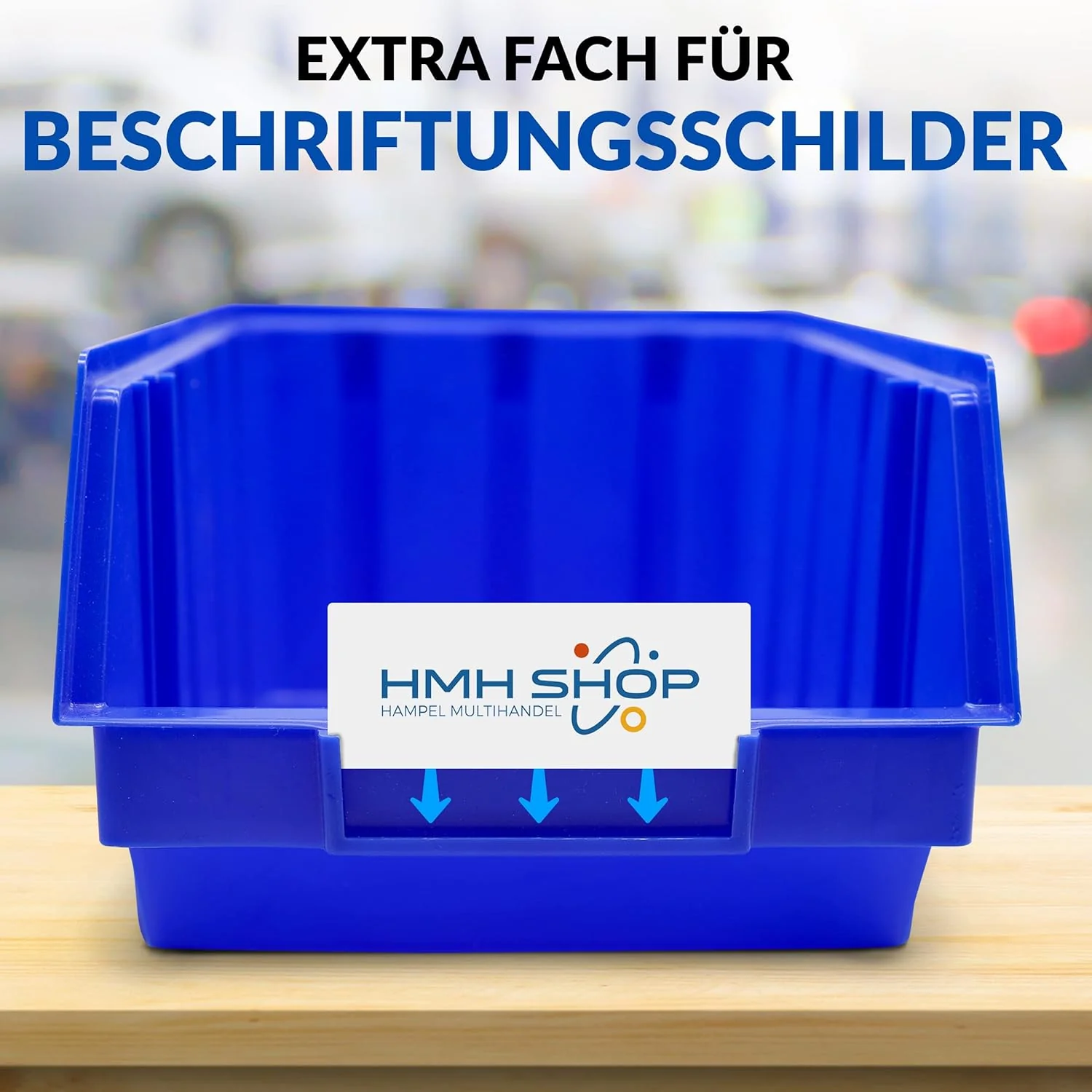 15x Stapelboxen Blau Grösse 4 Werkstatt Garage Keller Sichtlagerboxen (LxBxH) 340x222x157mm Lagerbox - Image 4