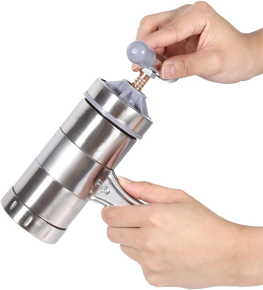 1Pc Pasta Maker Edelstahl Noddle Juicer Druckmaschine Machbar Handbetätigt Mit 5 Formköpfen - Image 6