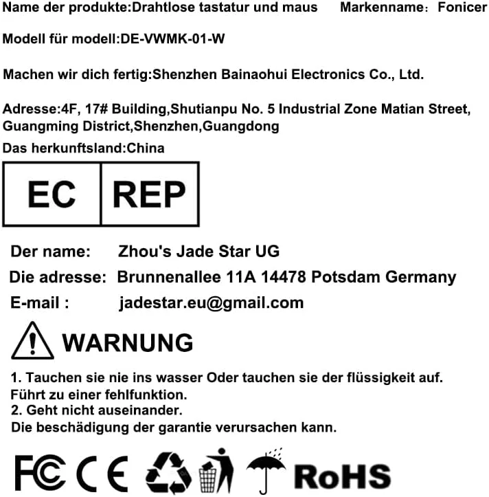 2,4 GHz Kabellose Vertikale Ergonomische Maus und Tastatur Combo Ultradünne tragbare Grösse für PC D - Image 7