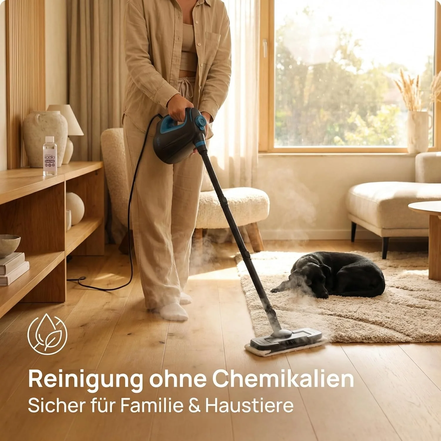 2-in-1 Dampfreiniger – 15 Sek. Aufheizzeit – 30 Min. Dauerbetrieb – Inkl. 12 Zubehörteilen & 3 Duftm - Image 4