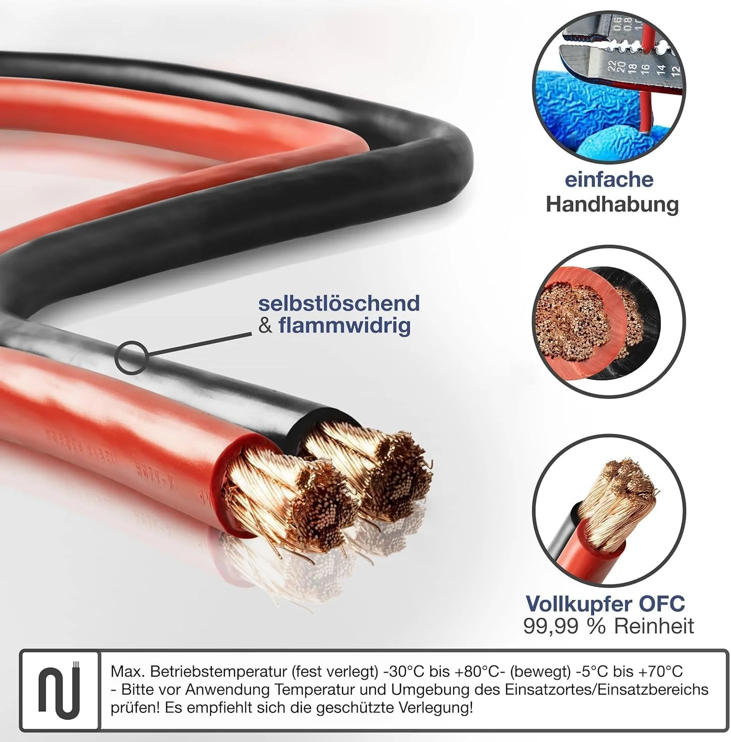 2 Meter Batteriekabel SCHWARZ H07V-K 35 mm² - Batterie Kabel - 99,9% OFC Kupfer - 2 m (2M) 35mm2 - Image 2
