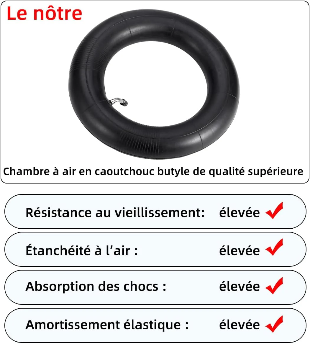 (2-Pack) 10x2.75-6.5 Thicker Inner Tubes with CR202 100°Angled Valve for Electric Scooters & Mini Bi - Image 4