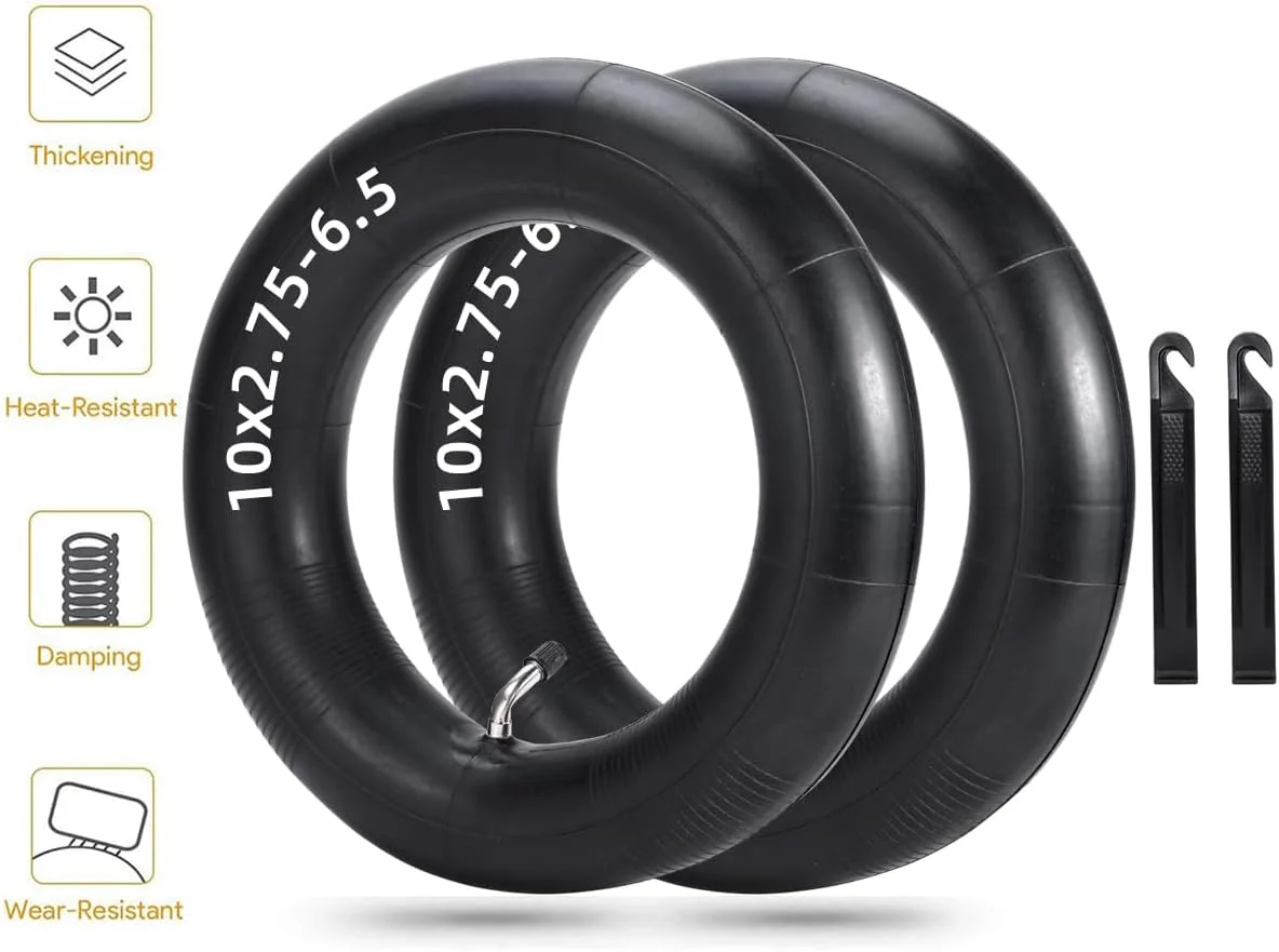 (2-Pack) 10x2.75-6.5 Thicker Inner Tubes with CR202 100°Angled Valve for Electric Scooters & Mini Bi - Image 5