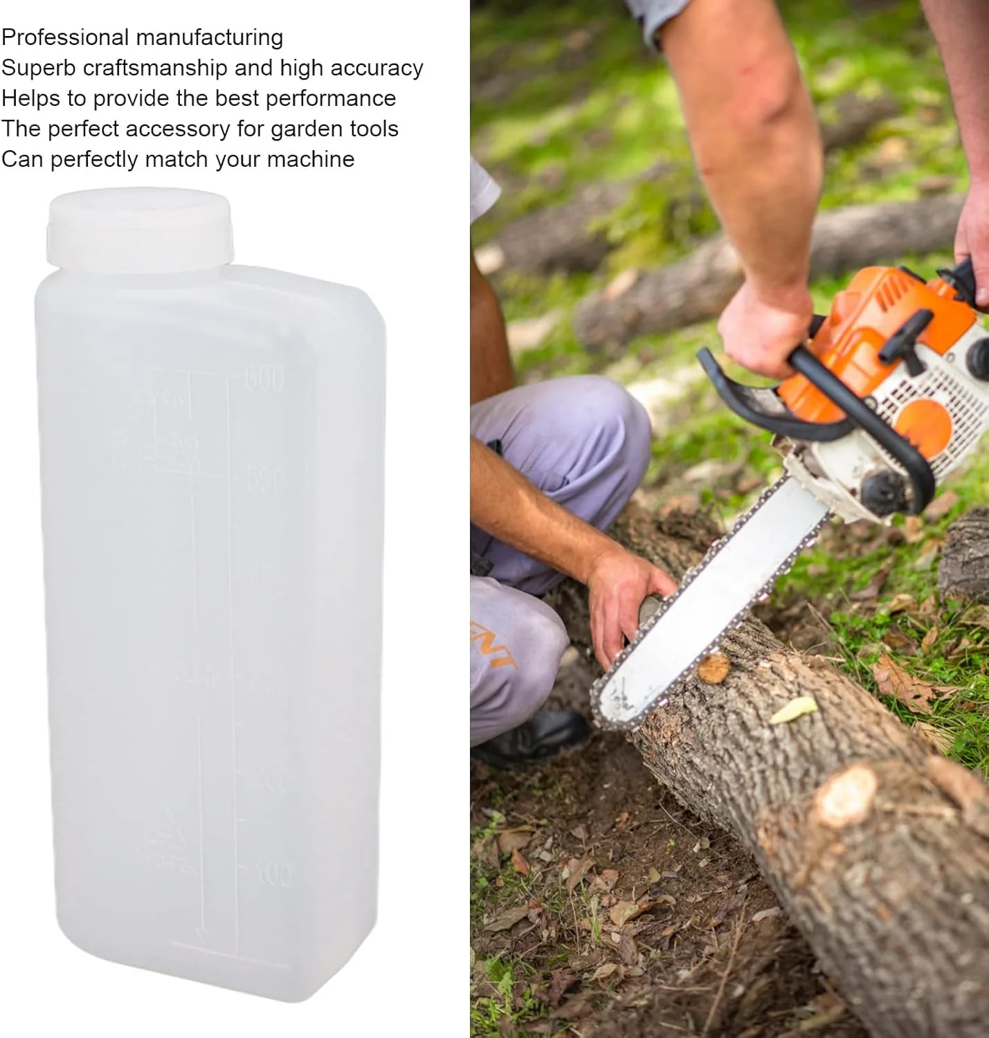 2 Stück 600 Ml 2-Takt-Ölmischflasche, Öl-Benzin-Kraftstoff-Mischflasche, Professionelle Öl-Mischflas - Image 4