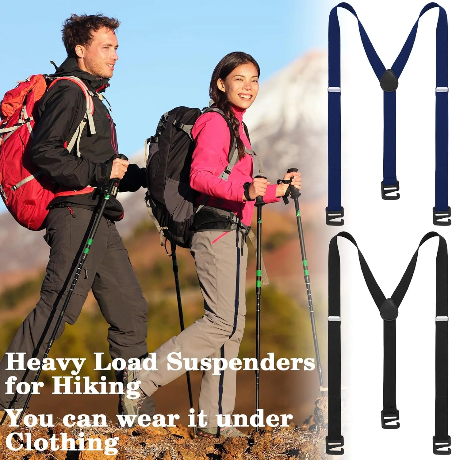 2 versteckte Hosenträger für Herren, Wanderunterwäsche, Hosenträger für den Winter, Outdoor, Wandern - Image 3