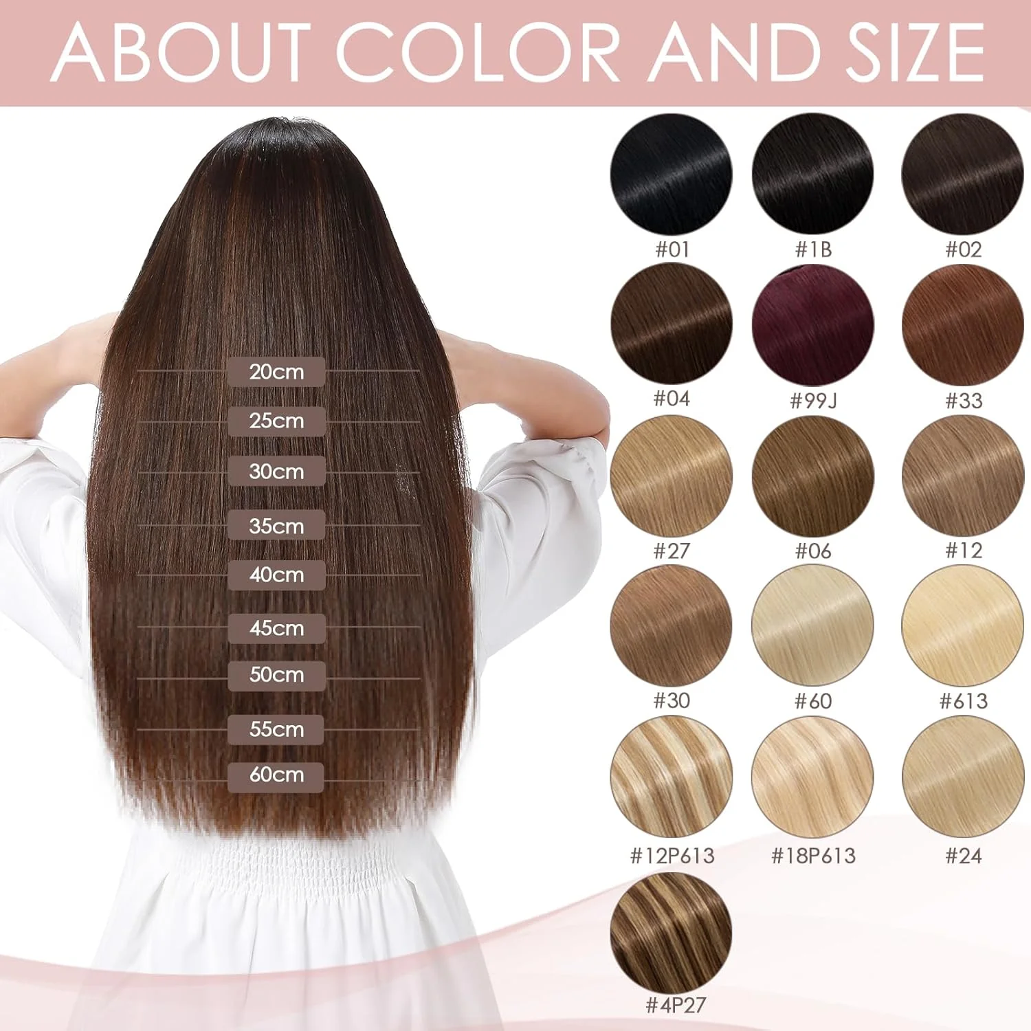 (20-60cm) Echthaar Extensions Clip 1 Teil 5 Clips 7A Remy Human Hair Glatt Günstig Haarverlängerung - Image 5