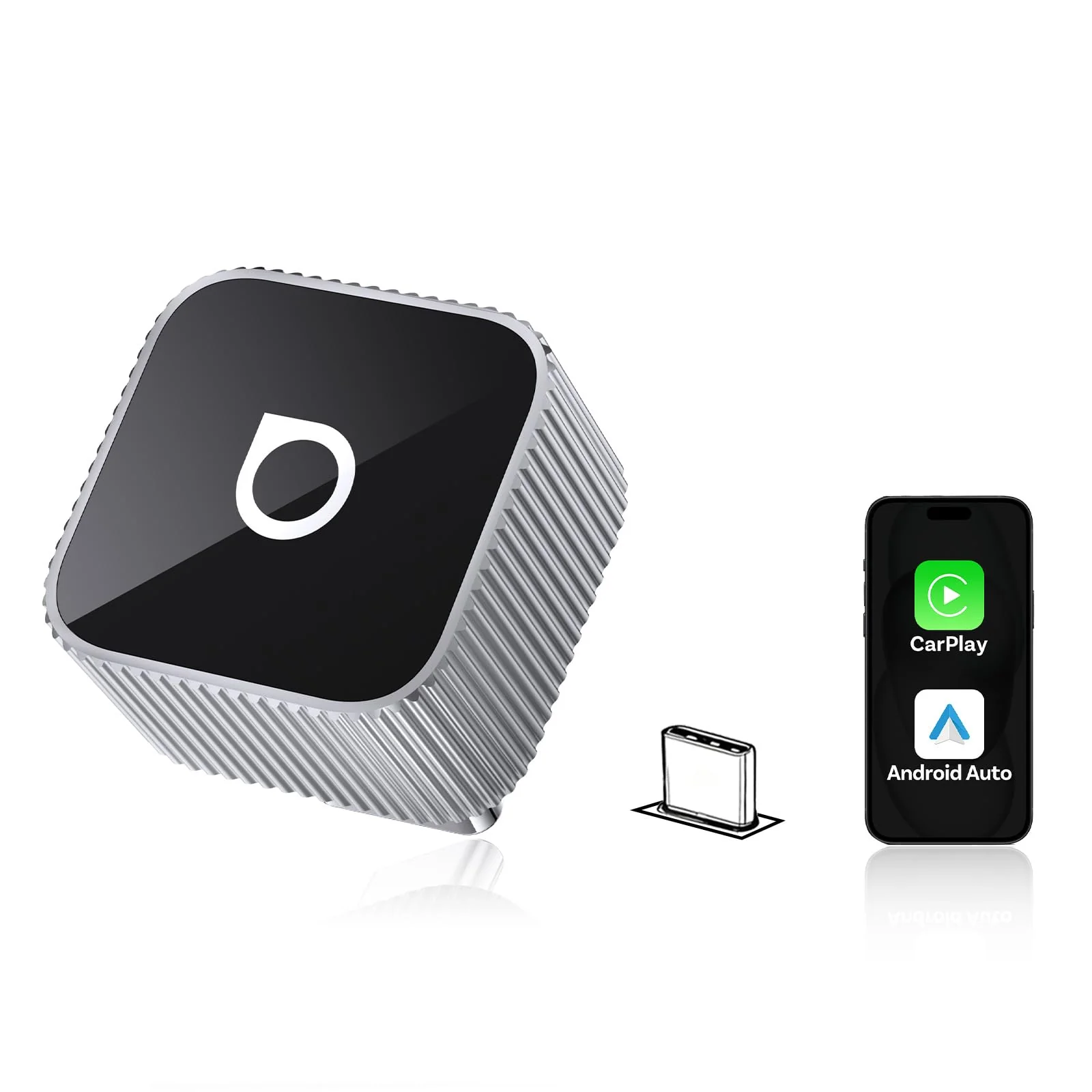 2026 Verbesserter Ottocast Mini Slim (USB-C Edition), 2-in-1 Wireless CarPlay & Android Auto Adapter