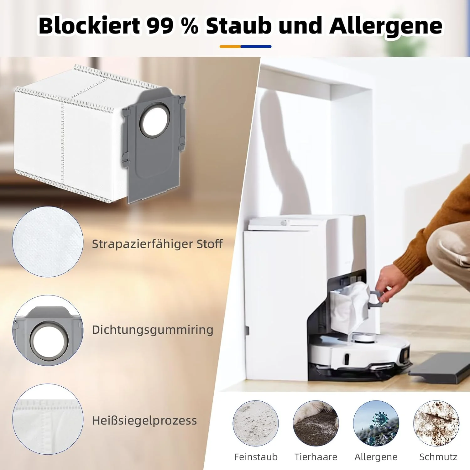 21 Stück Zubehör für Roborock S8 MaxV Ultra Saugroboter, Ersatzteile mit 2 Hauptbürste, 4 Staubbeute - Image 6