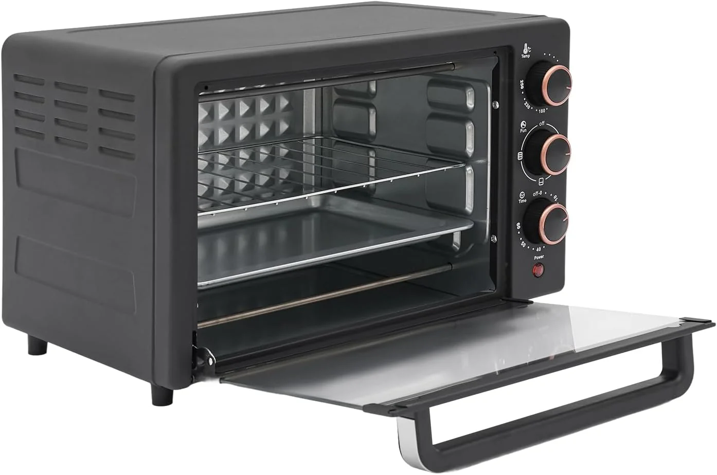 22L Minibackofen, Klein mini Backofen mit Umluft, 60 Min Timer, Temperaturen von 120°C-250°C, Ist sp - Image 5