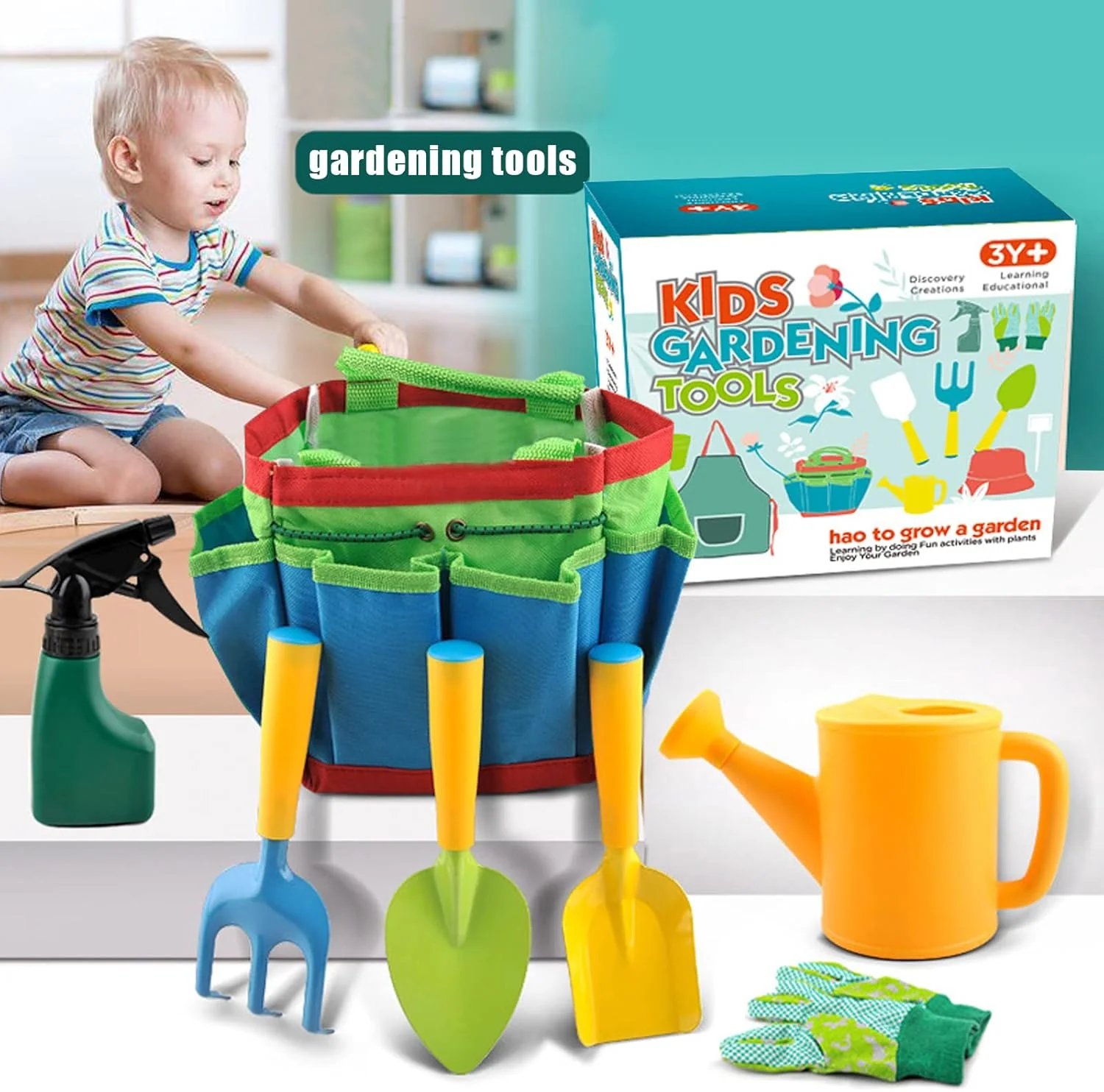 23 Stück Kinder Gartenarbeit Set, Gartenset kinder Gartenarbeit, Gartenwerkzeug Kinders Mit Giesskan - Image 7