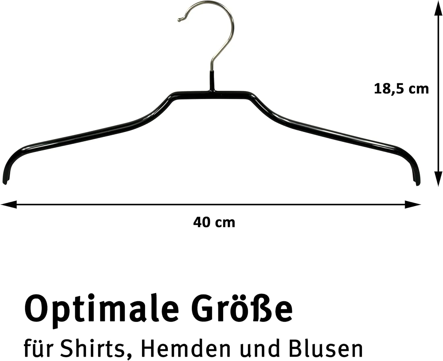 25 x Kleiderbügel aus Metall, Rutschfester Platzspar-Bügel, schwarz Gummi-beschichtet 25er Set, 25er - Image 2