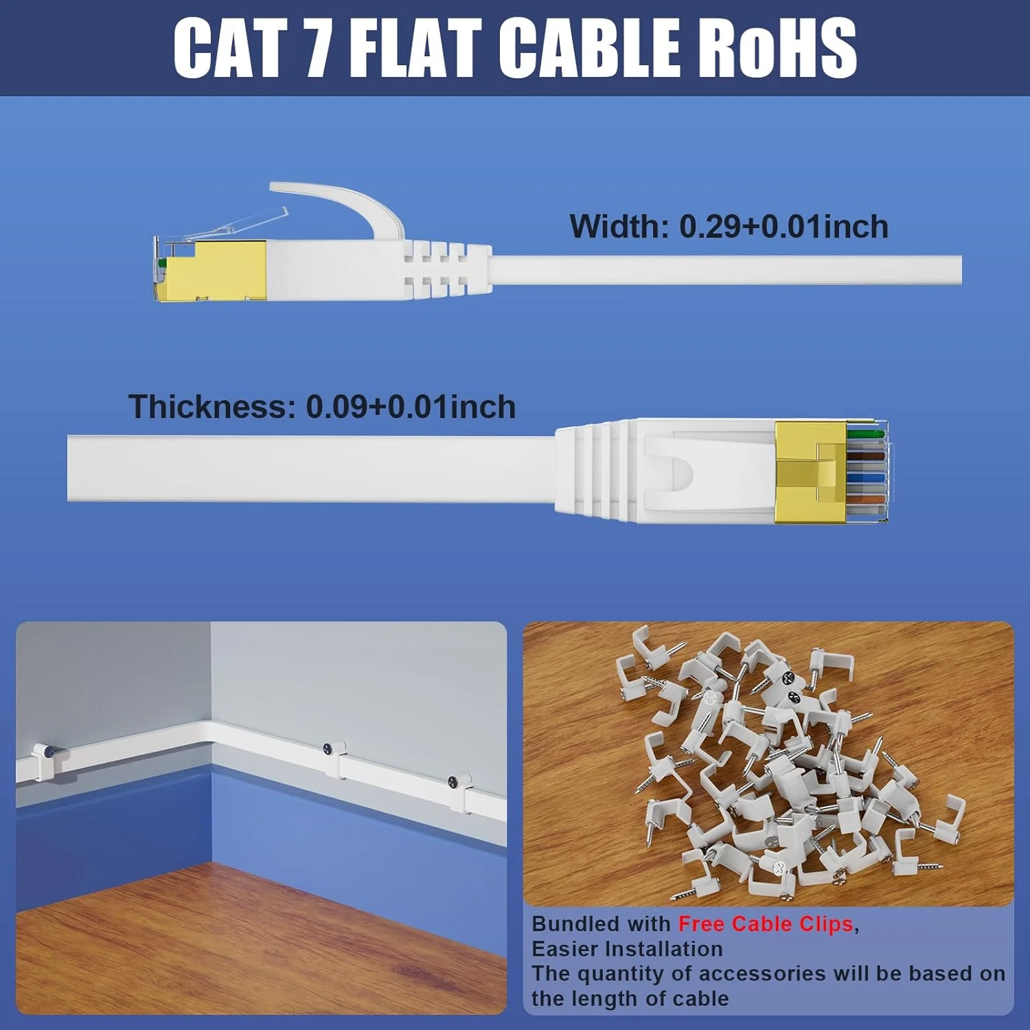 25m CAT 7 LAN Kabel 25 Meter Netzwerkkabel Gigabit Ethernet Kabel - 10000 Mbit s - Patchkabel - Cat. - Image 6