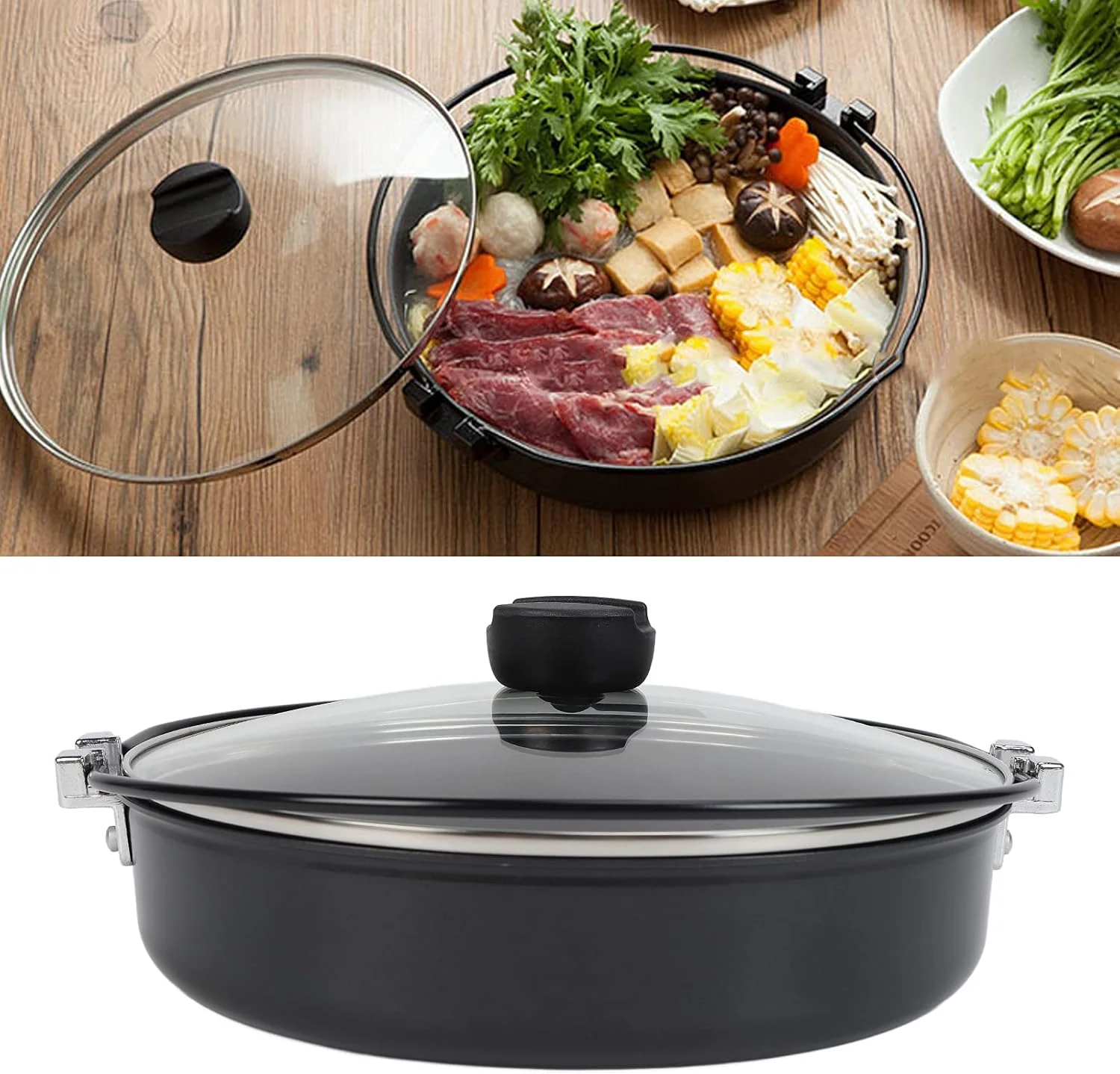 26,9 Cm Grosser Japanischer Hot Pot, Irori Nabe Shabu Hot Pot Sukiyaki-Topf Im Japanischen Stil Mit - Image 2