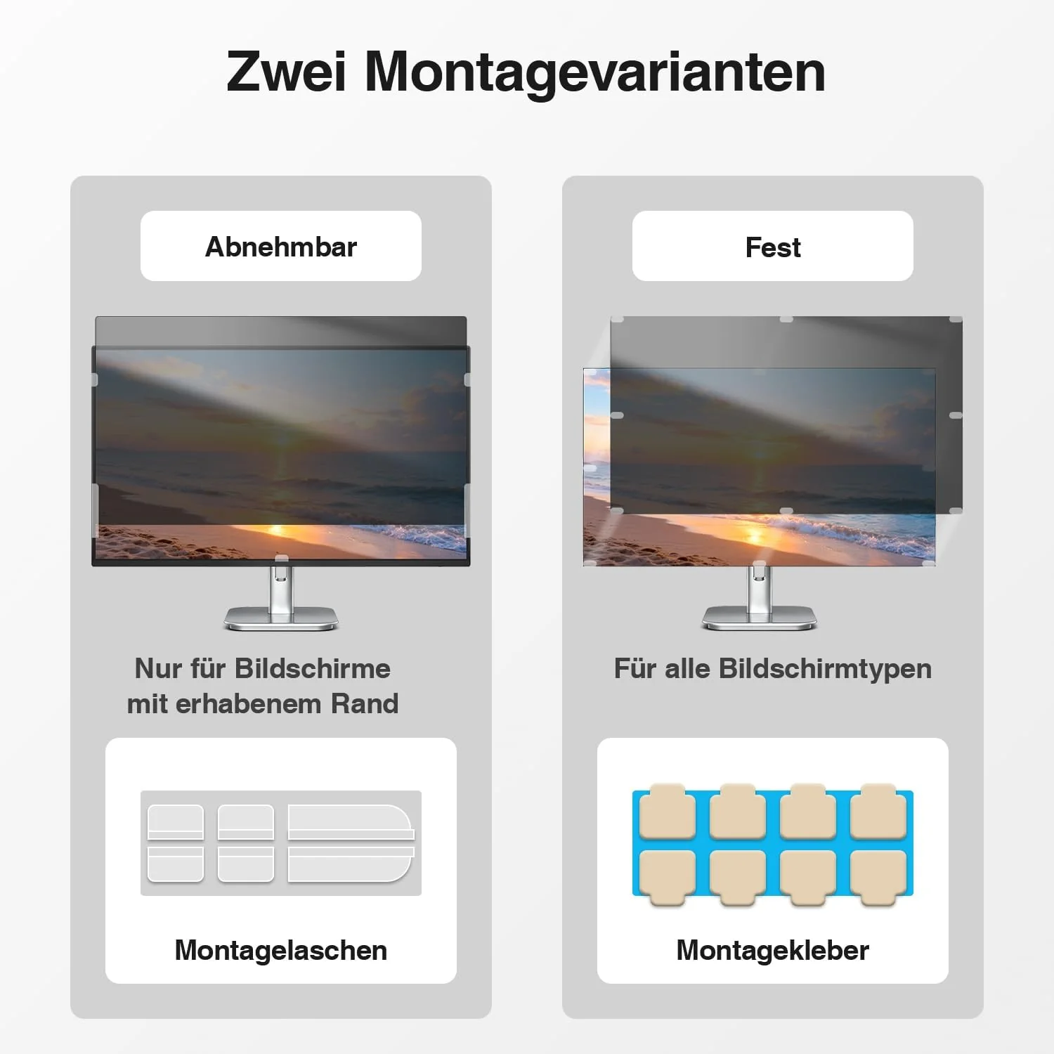 2er-Pack 23.8 Zoll Monitor Blickschutzfolie 16:9 Seitenverhältnis, Anti Blaulichtfilter, Anti Glare, - Image 7