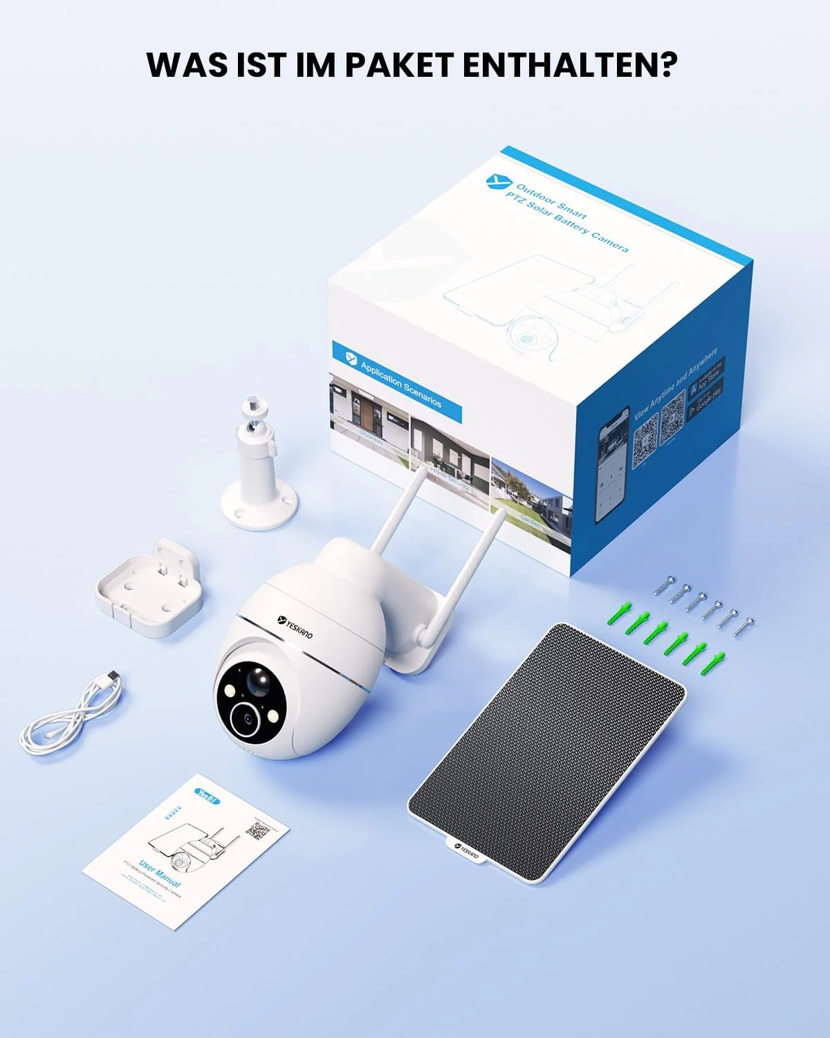 2K Überwachungskamera Aussen Akku Solar, Kabellos 2,4GHz WLAN Outdoor Kamera, 360° PTZ Kamera Überwa - Image 8