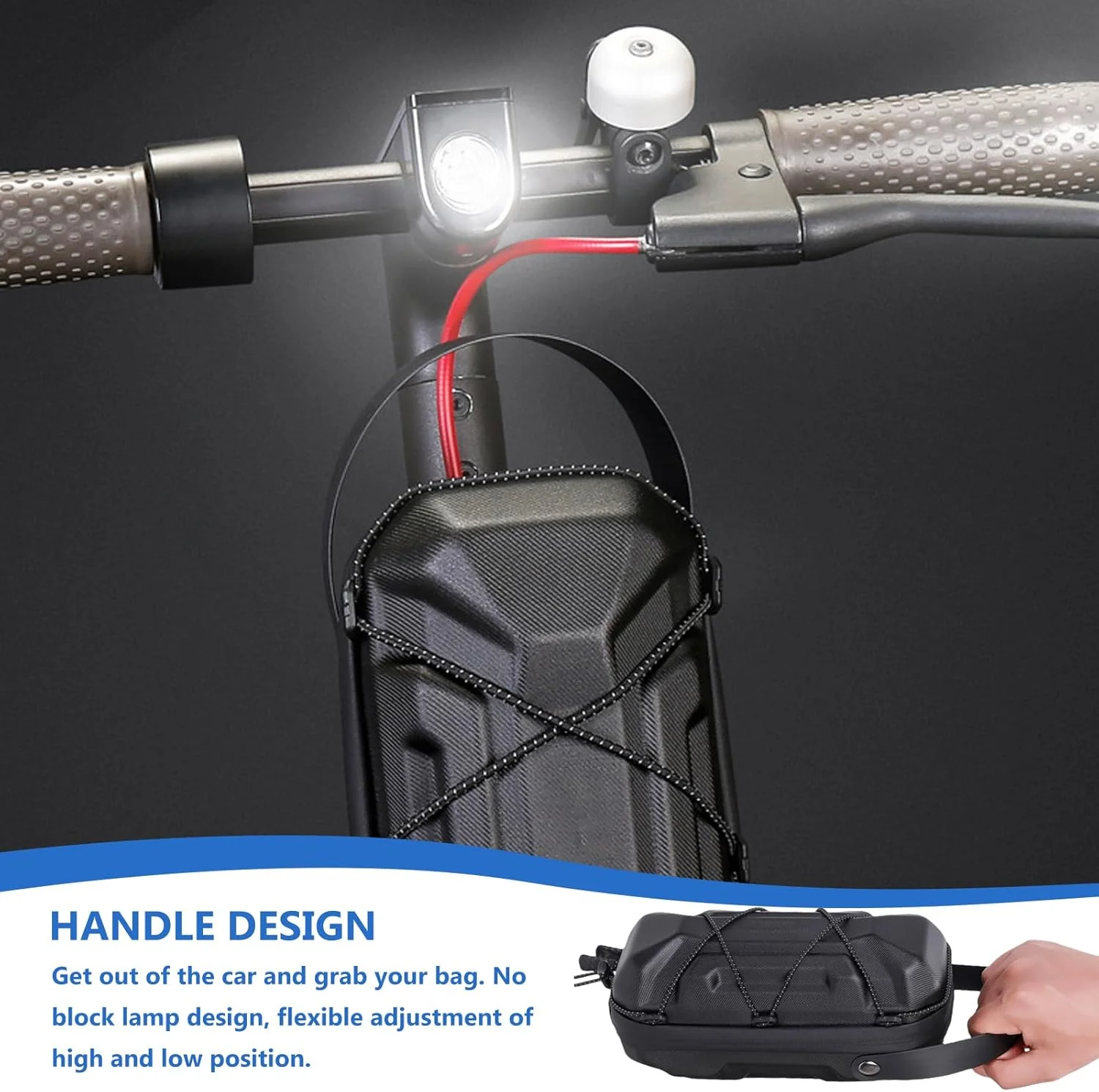 2L E Scooter Tasche Wasserdicht: Tragbare Scooter Lenkertasche, Lenkertasche mit Wechselbaren Elasti - Image 5