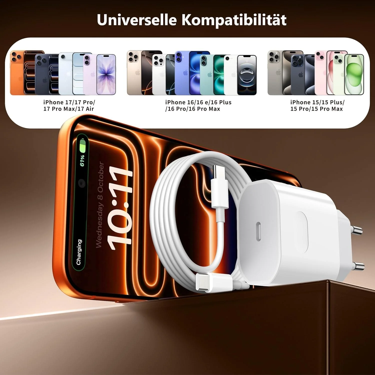 2Pack 40W Schnellladegerät USB C Ladekabel für iPhone 17/17 Pro/17 Pro Max/16/16e/15 Pro Max, iPad A - Image 6
