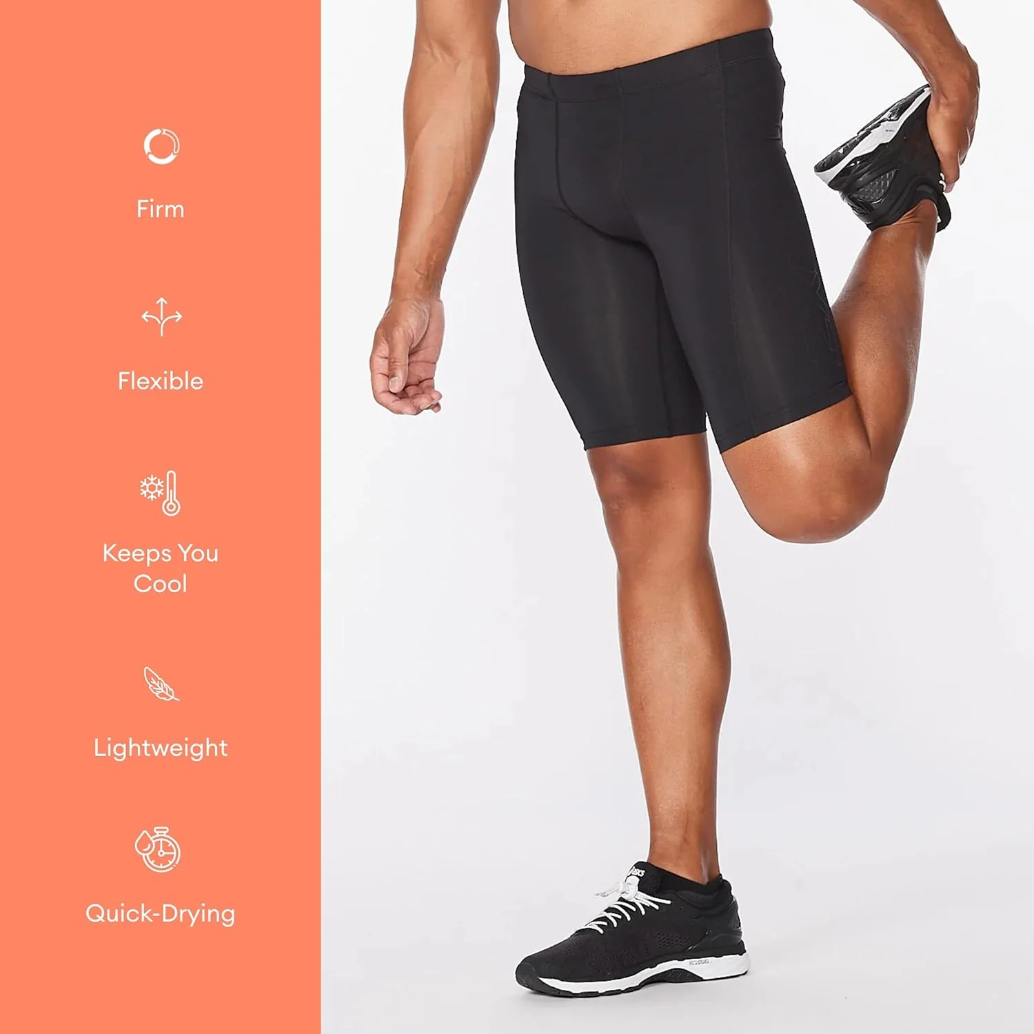 2XU Herren Core Compression Shorts M Schwarz/Silber, M Schwarz/Silber - Image 6