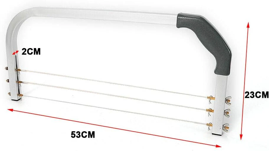 3 Drähte Tortenschneider Edelstahl & Alu Alloy, Professionelle grosse Kuchen Zwischenschicht Cutter, - Image 3
