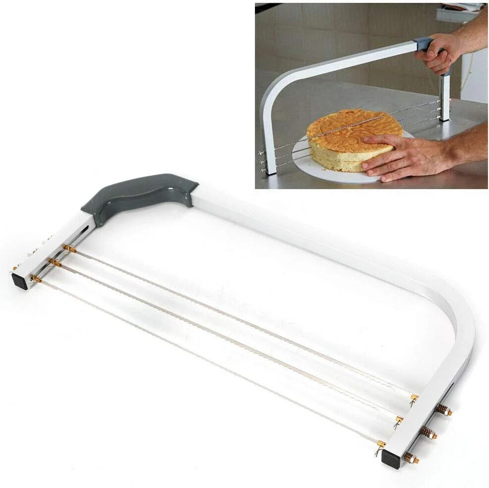 3 Drähte Tortenschneider Edelstahl & Alu Alloy, Professionelle grosse Kuchen Zwischenschicht Cutter, - Image 6