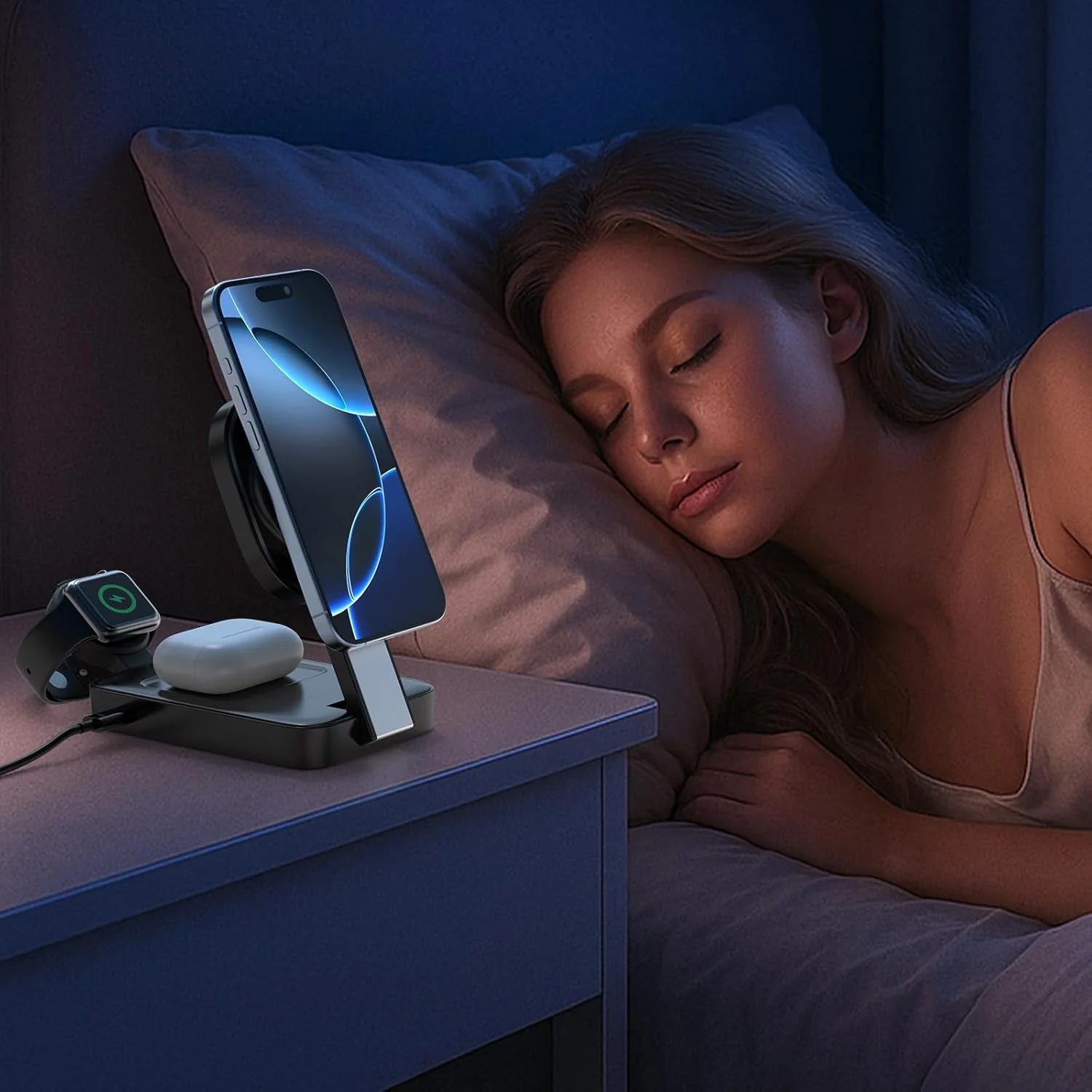 3 en 1 Pliable Station de Charge Pour Apple, Chargeur Induction sans Fil mit Mag-Safe für iPhone 17 - Image 6
