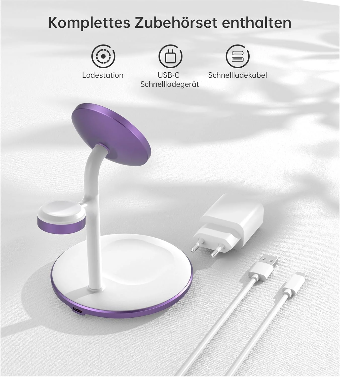 3 in 1 kabellose Ladestation für mehrere Geräte, 15W Induktive Ladestation,Mag-Safe Ladeständer für - Image 7