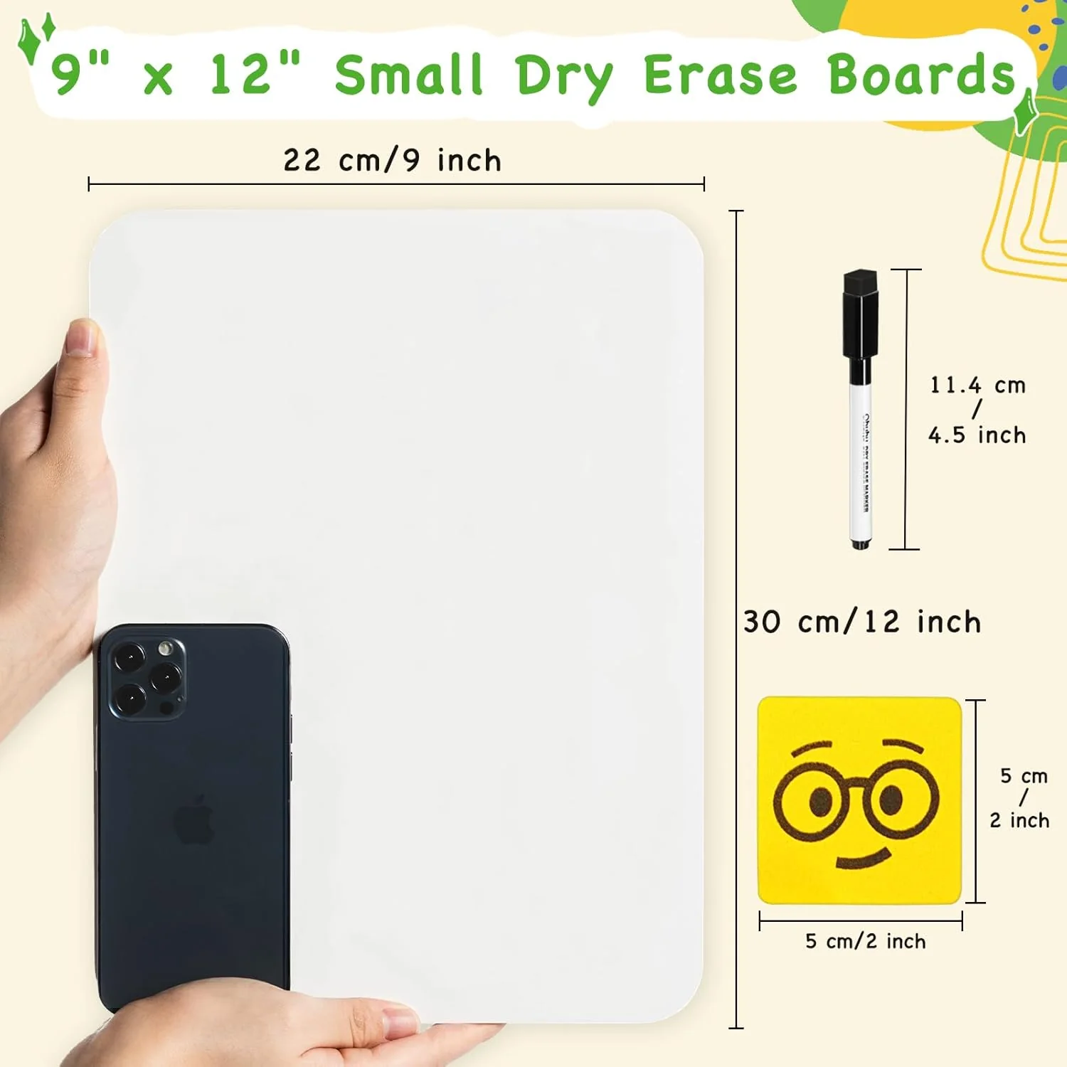 30 Stück Whiteboard Klein A4, Ohuhu 22 x 30 cm Mini Whiteboard Doppelseitiges Blanko mit 30 Stifte u - Image 6