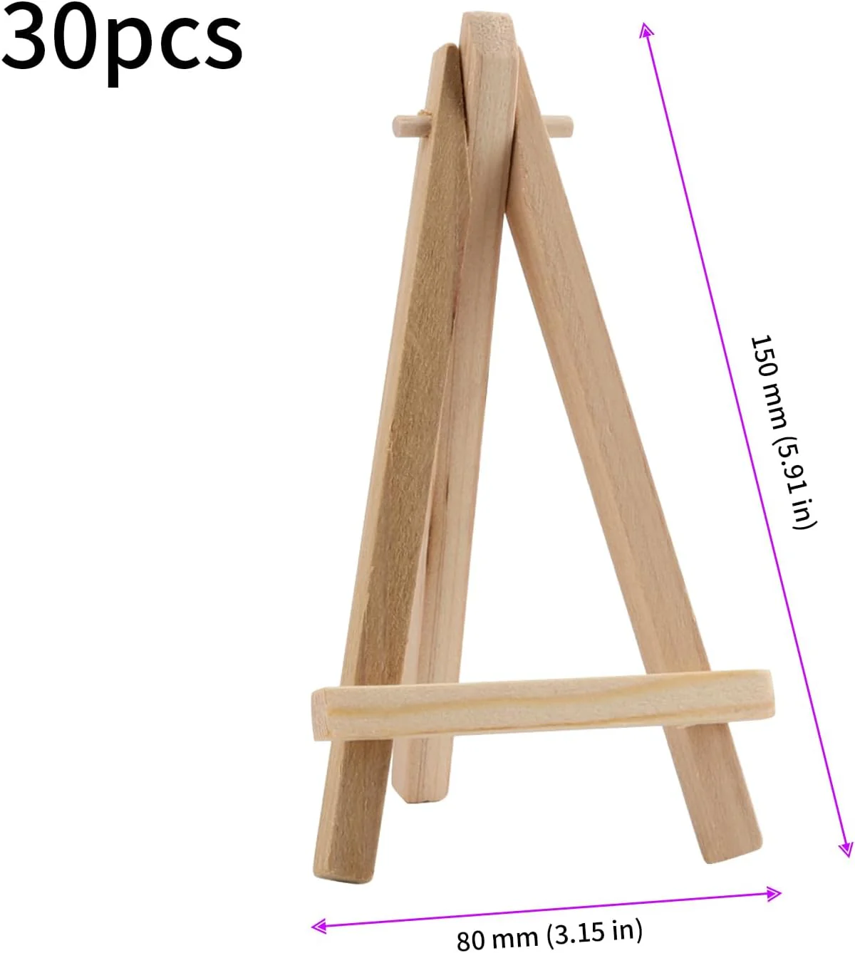30 Stück 8 x 15cm Mini Staffelei Holz, Klein Staffelei Tischstaffelei Holz Bilderständer, Desktop St - Image 2