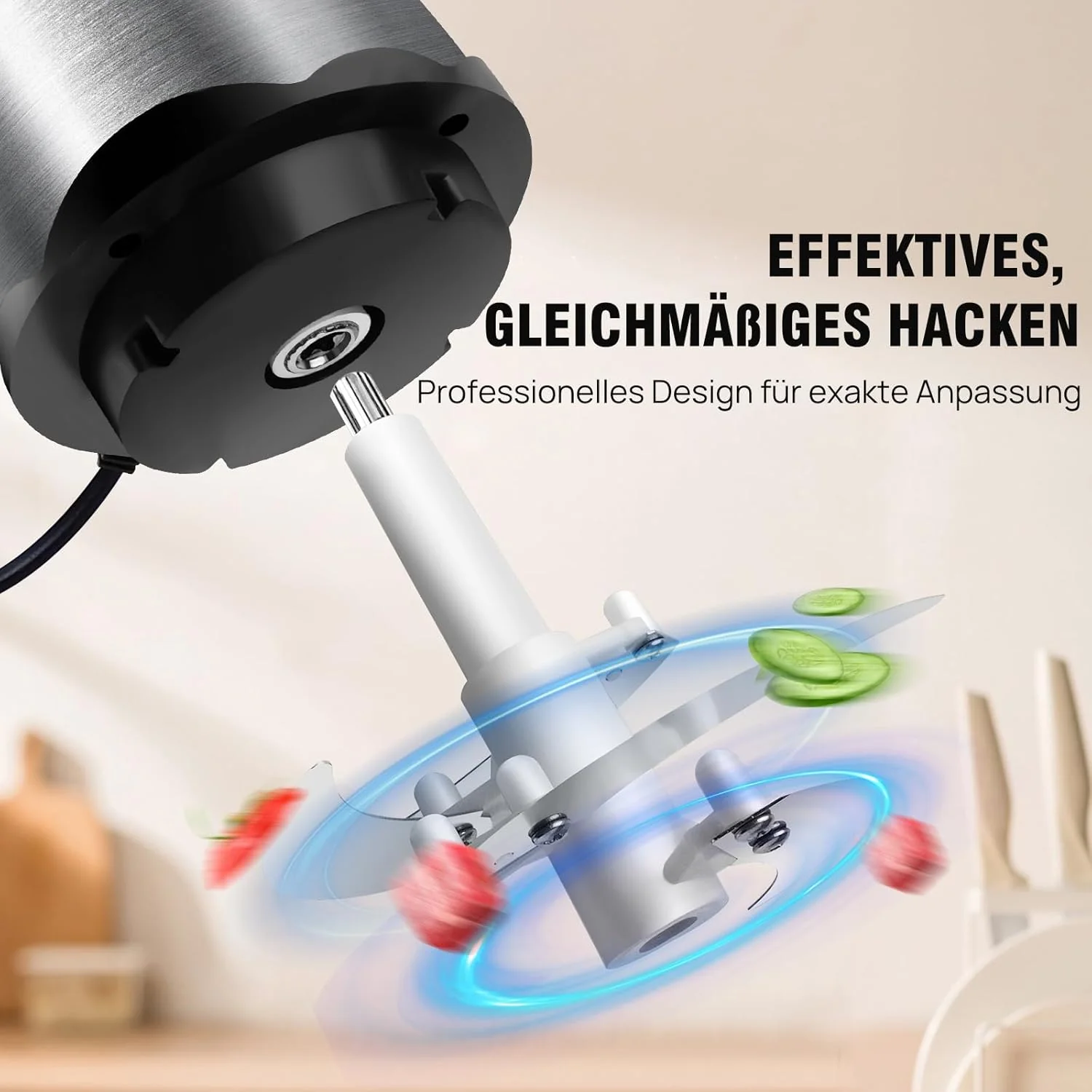 300W Multifunktions-Küchenmaschine – 2L Mini-Food-Processor für Gemüse, Knoblauch, Gewürze & Kräuter - Image 6