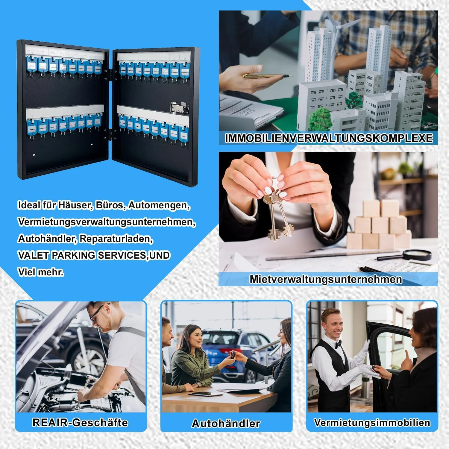 32 Positionen Schlüsselschrank mit Kombination und Schlüsselschloss,Schlüsselbox -Organizer,Schlüsse - Image 6