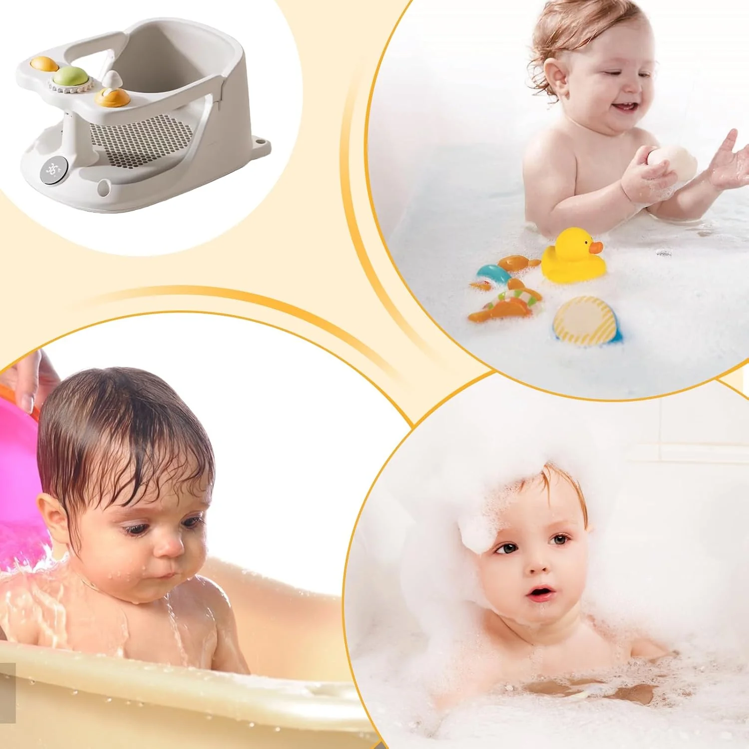 39.5x28.6x16.5 Cm Baby Badesitz Badewanne Baby Badewannensitz Mit Saugnäpfen pp Rutschfester Badstuh - Image 8