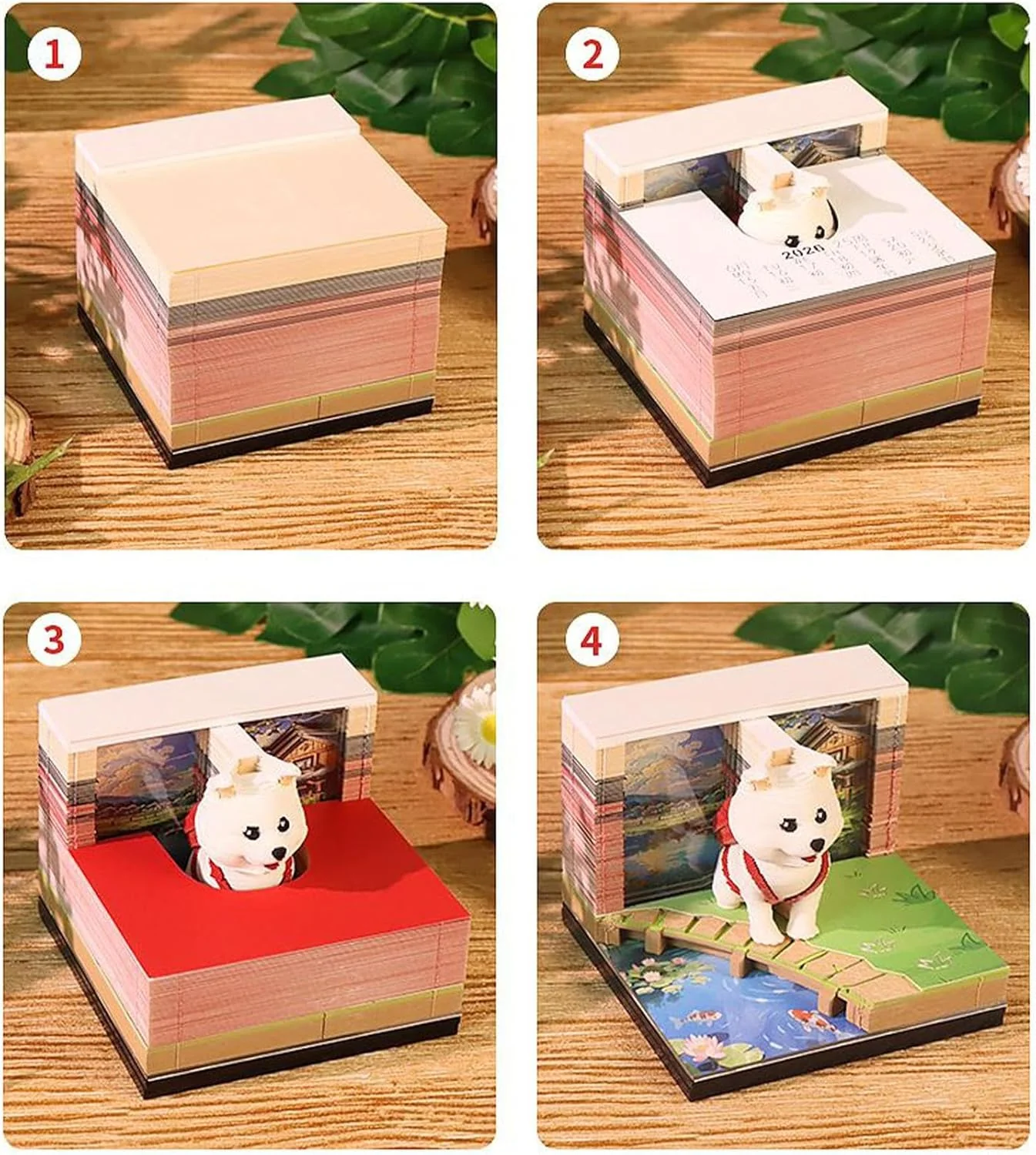3D-Kalender, 2026, 3D-Schreibtisch-Notizblock, Kunst-Hunde-Skulptur für Urlaub, Schreiben, Heimdekor - Image 7