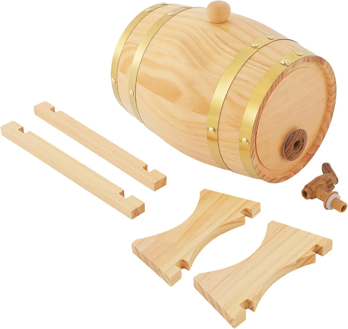 3L Holzfass Weinfass Whiskyfass aus Kiefernholz Kiefernweinfass Schnapsfass mit Bock & Zapfhahn für - Image 8